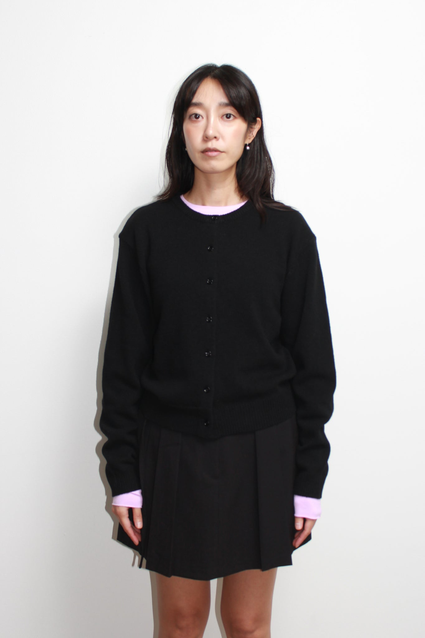 Moh Rounded Cardigan in Black