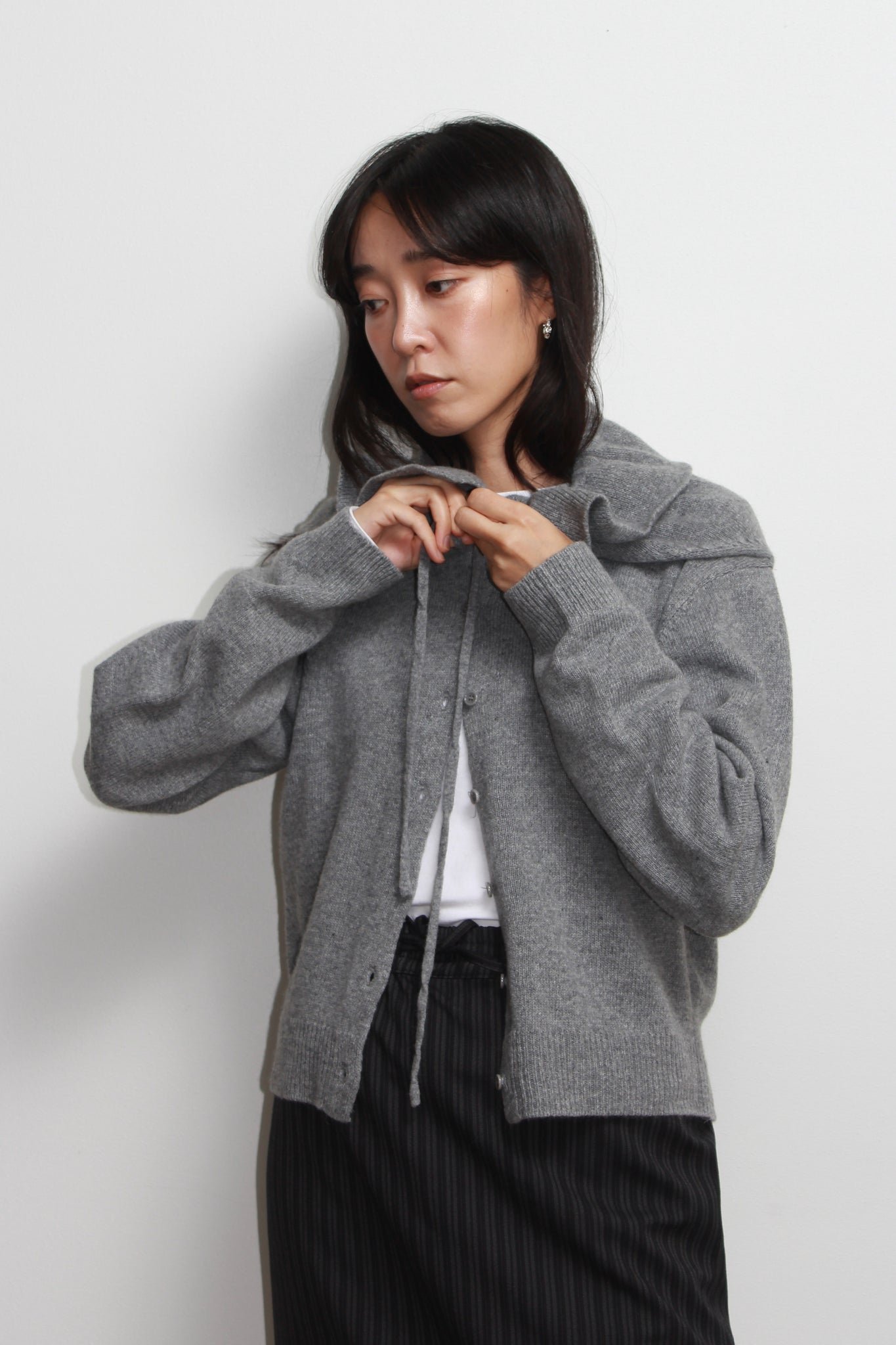 Moh Rounded Cardigan in Grey