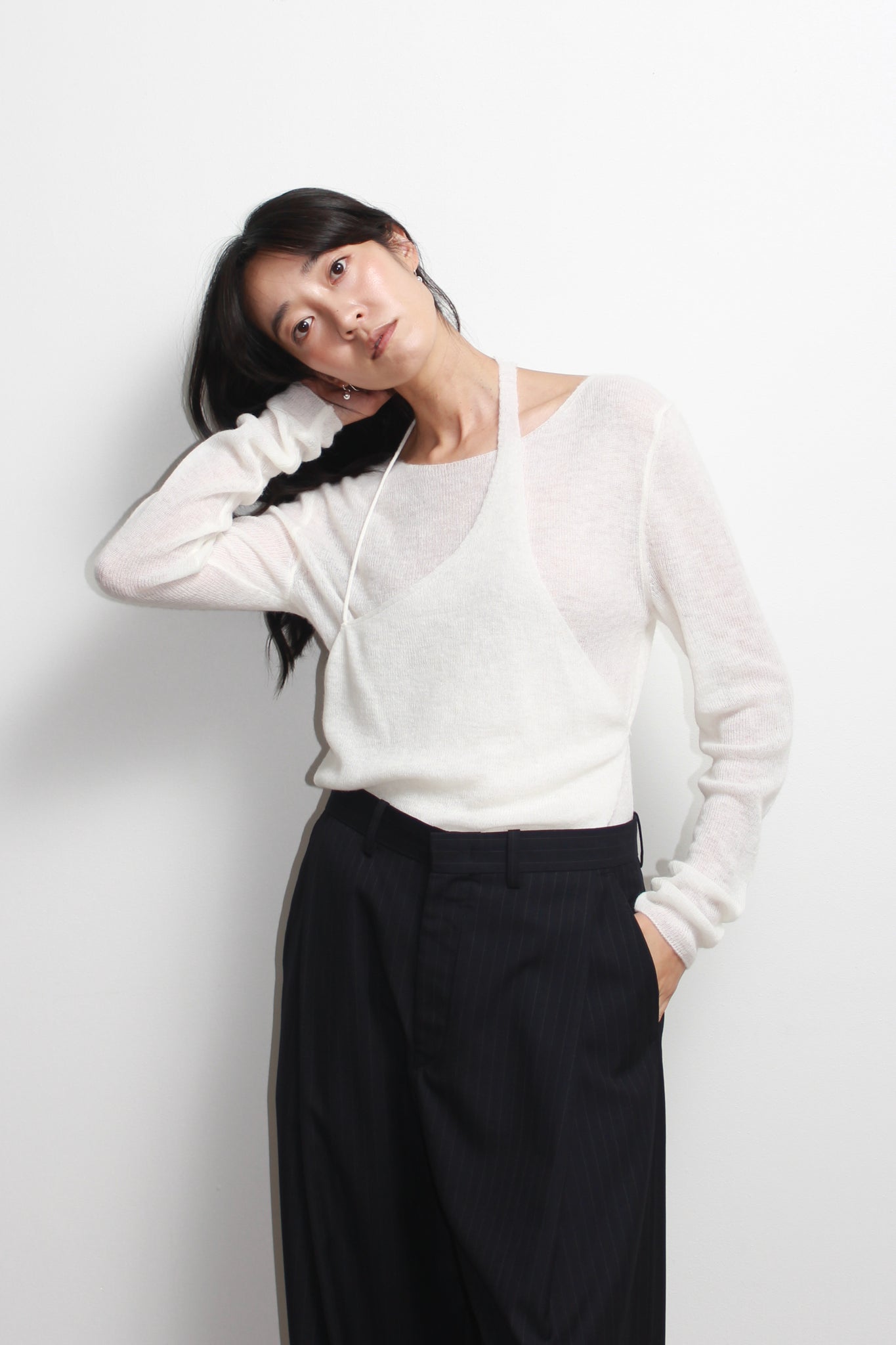 Kei Knie Vest Set in Ivory