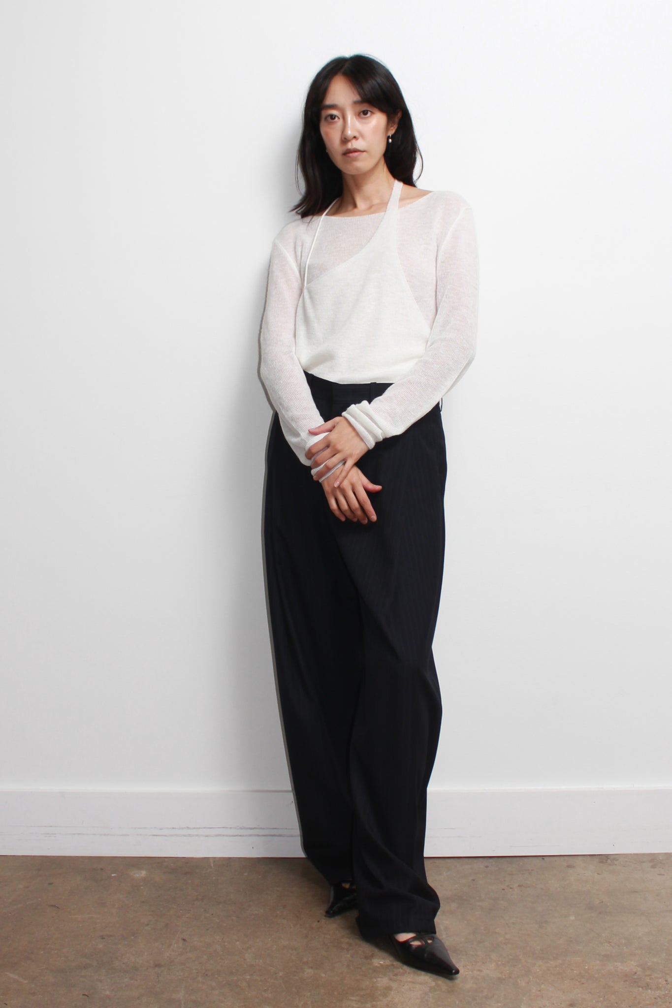 Kei Knie Vest Set in Ivory