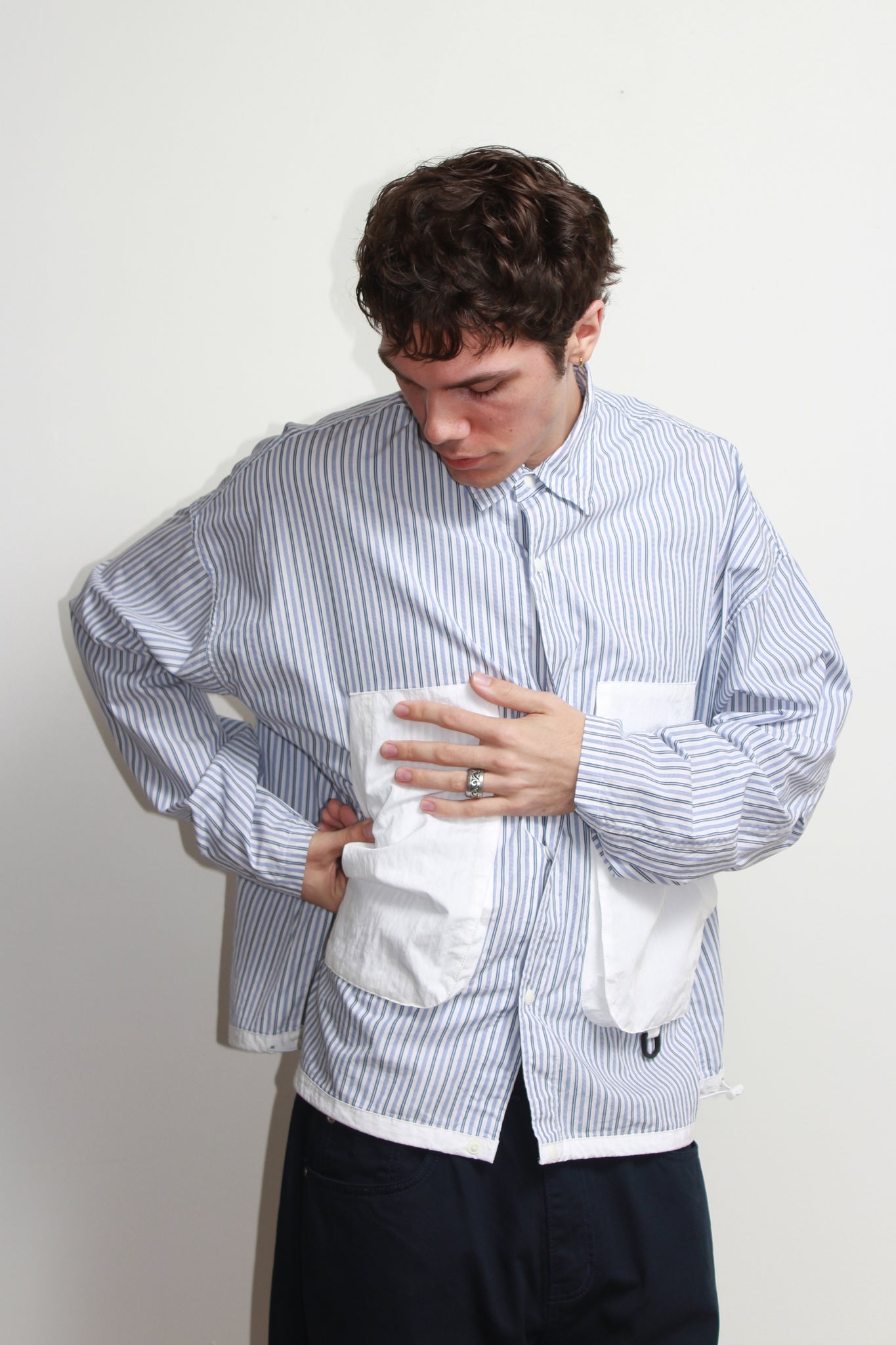 Rib Pocket Shirtket in Stripes