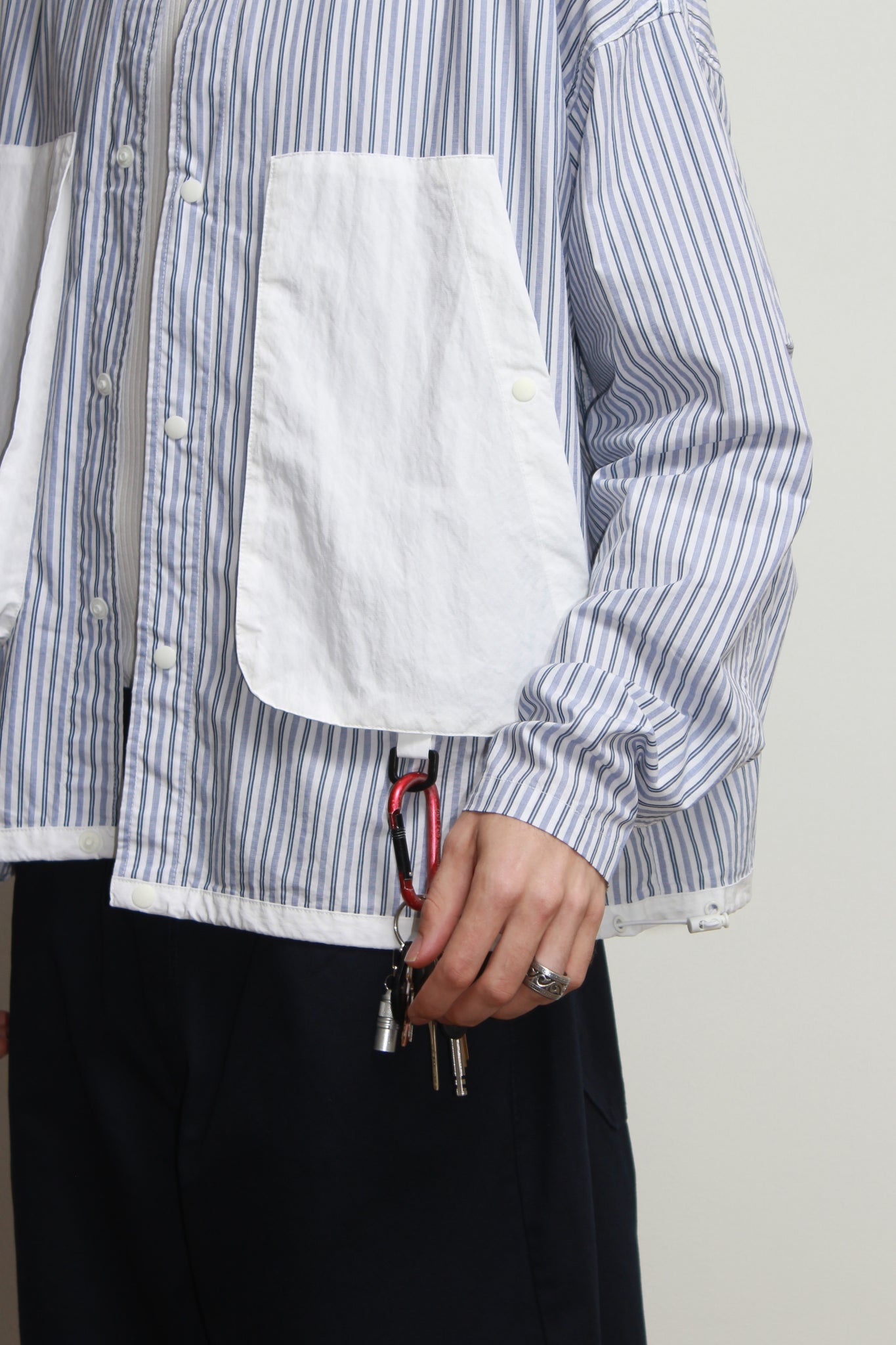 Rib Pocket Shirtket in Stripes
