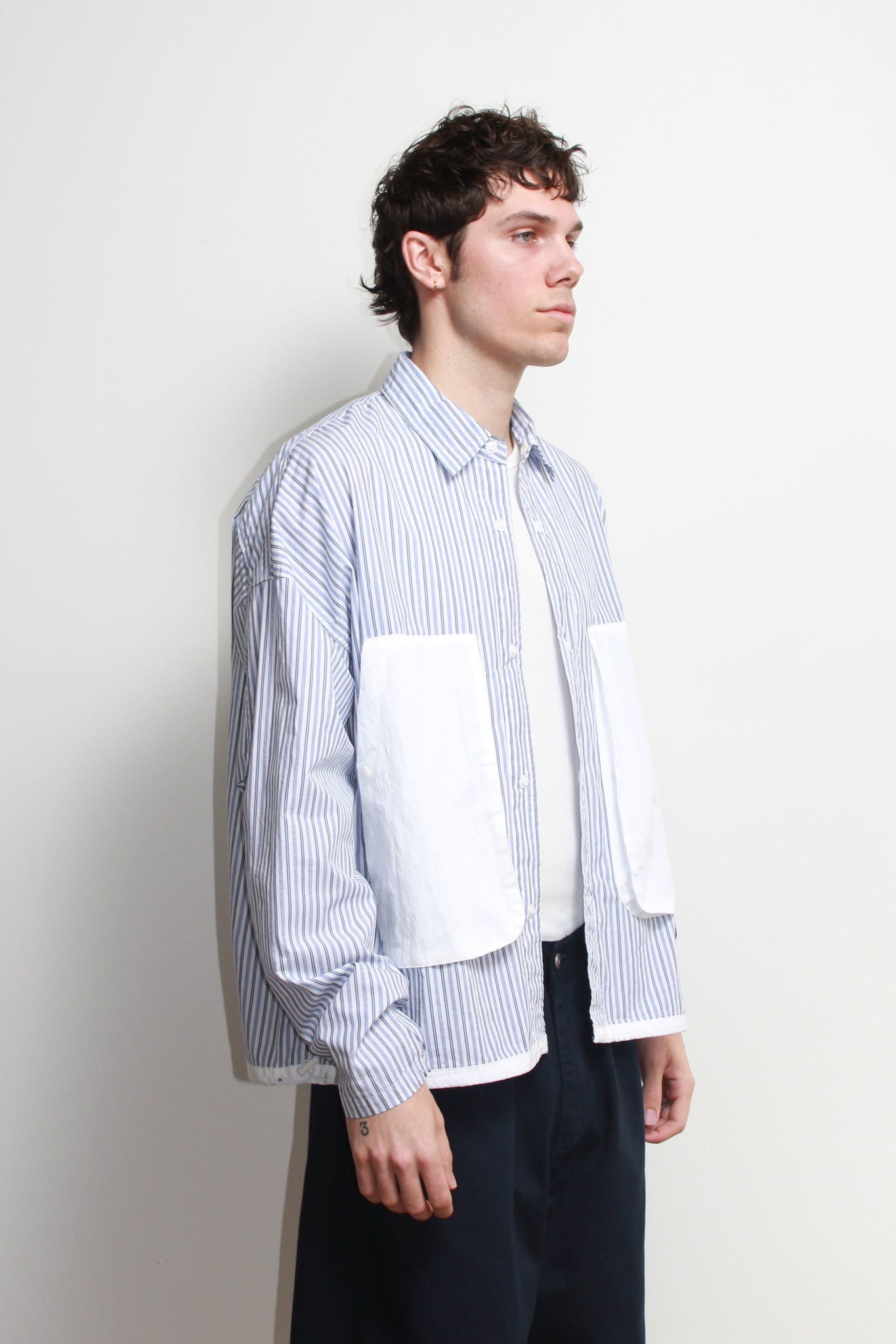Rib Pocket Shirtket in Stripes