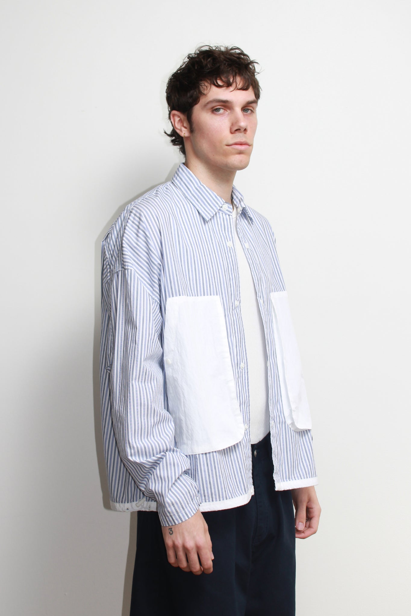 Rib Pocket Shirtket in Stripes