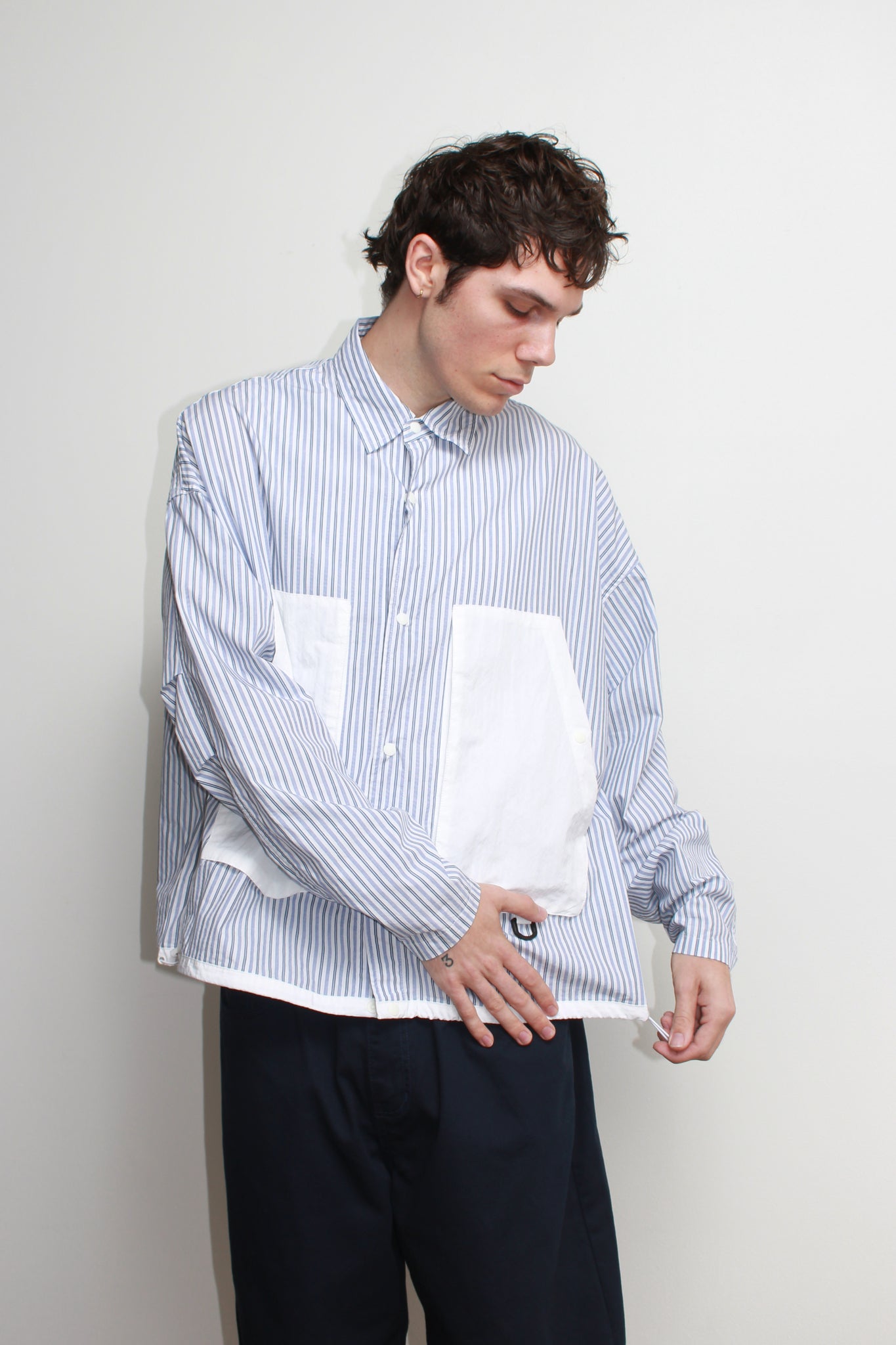 Rib Pocket Shirtket in Stripes