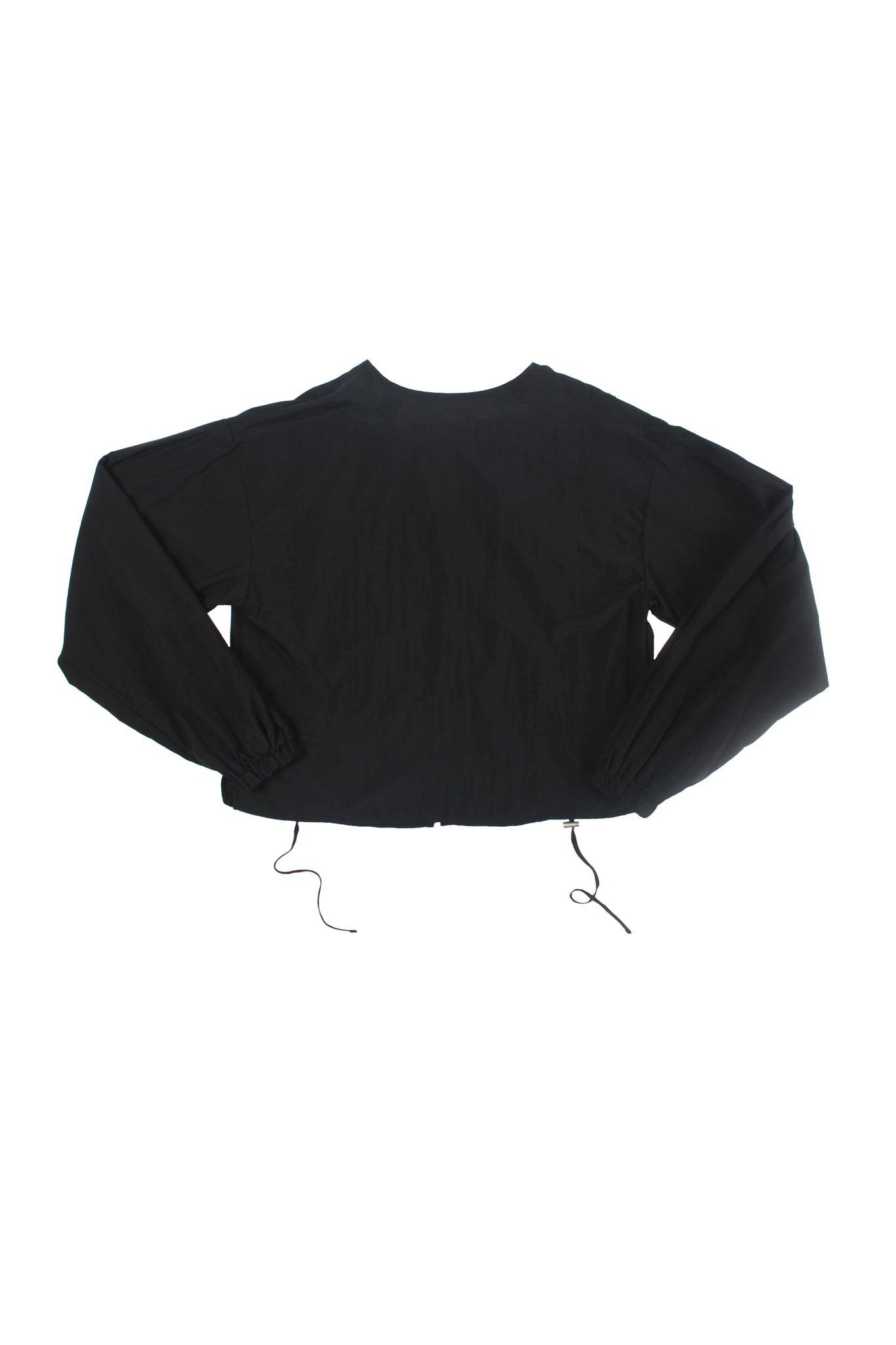 Ruffle Drawstring Bolero in Black