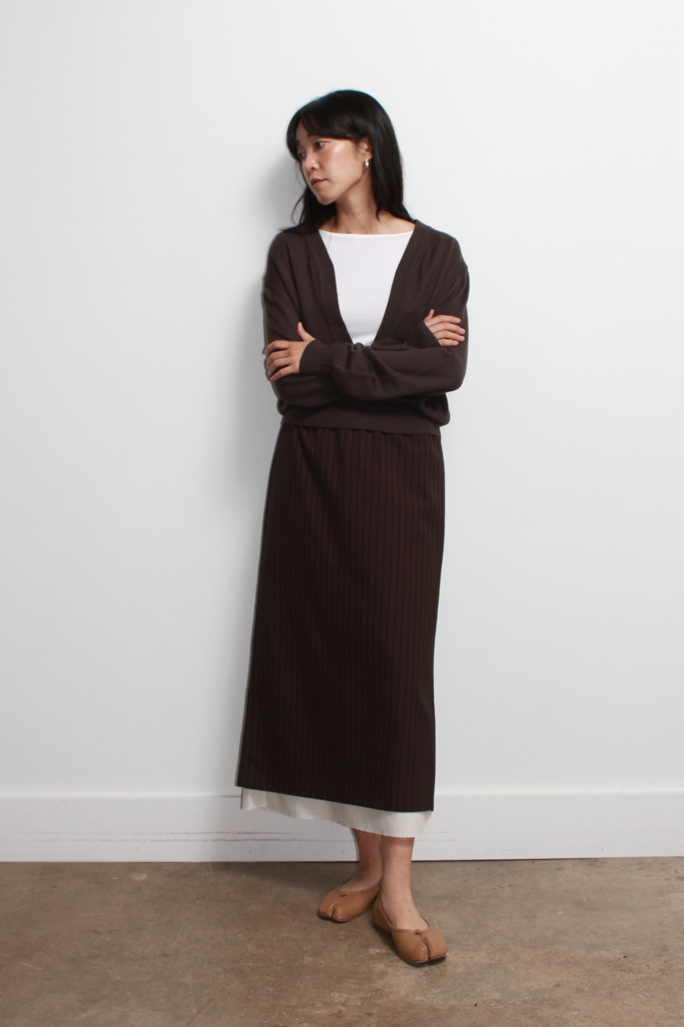 Koi Deep V-neck Knit Top in Chocolate