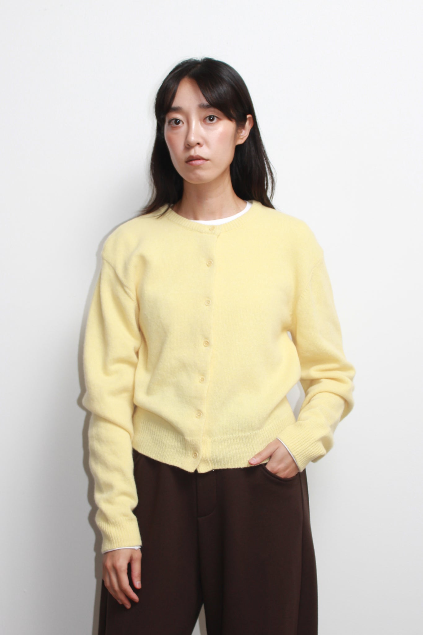 Moh Rounded Cardigan in Lemon