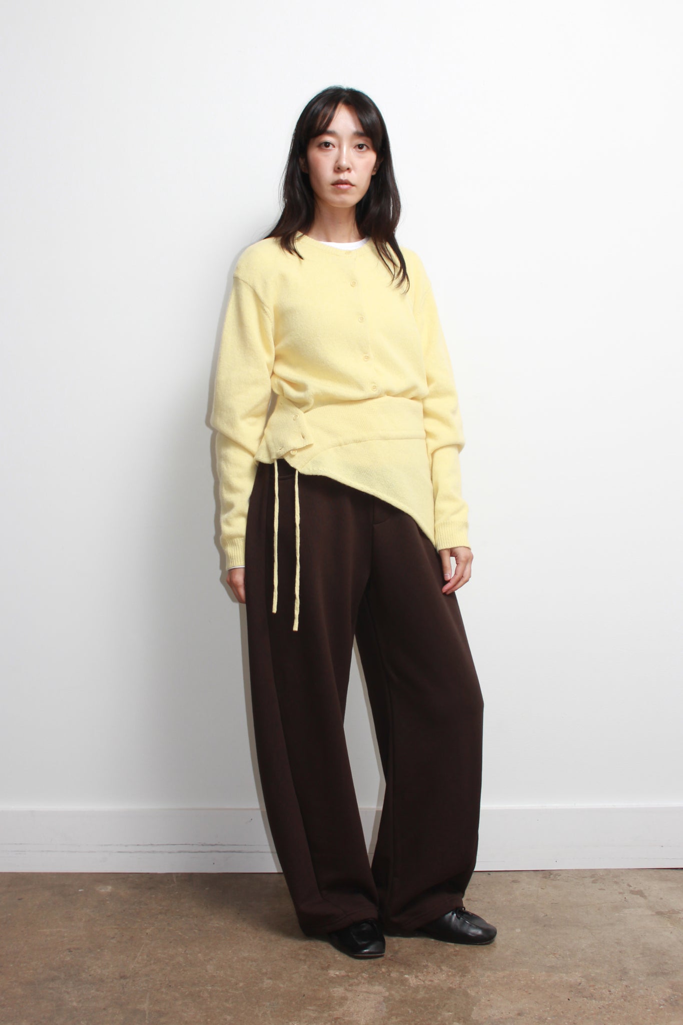 Moh Rounded Cardigan in Lemon