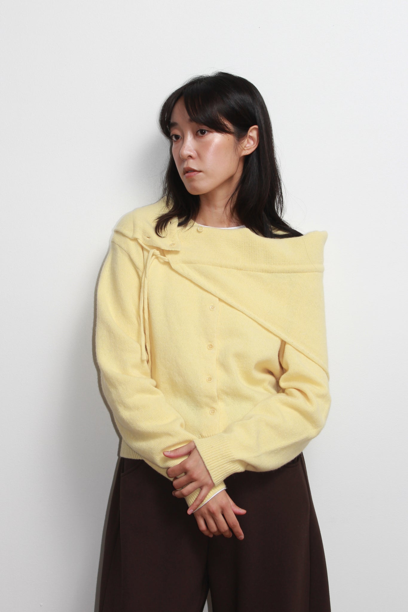 Moh Rounded Cardigan in Lemon