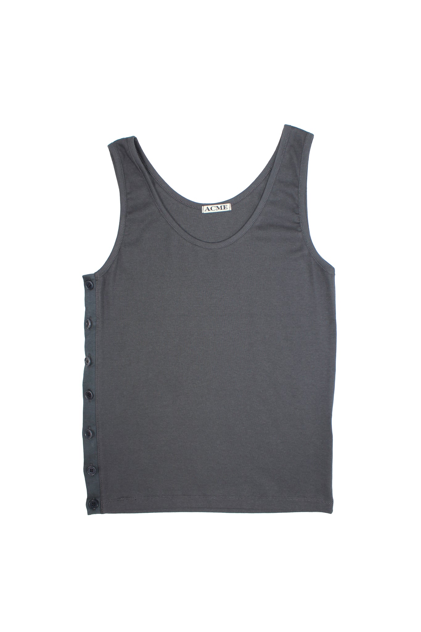 Side Button Sleeveless Top in Navy