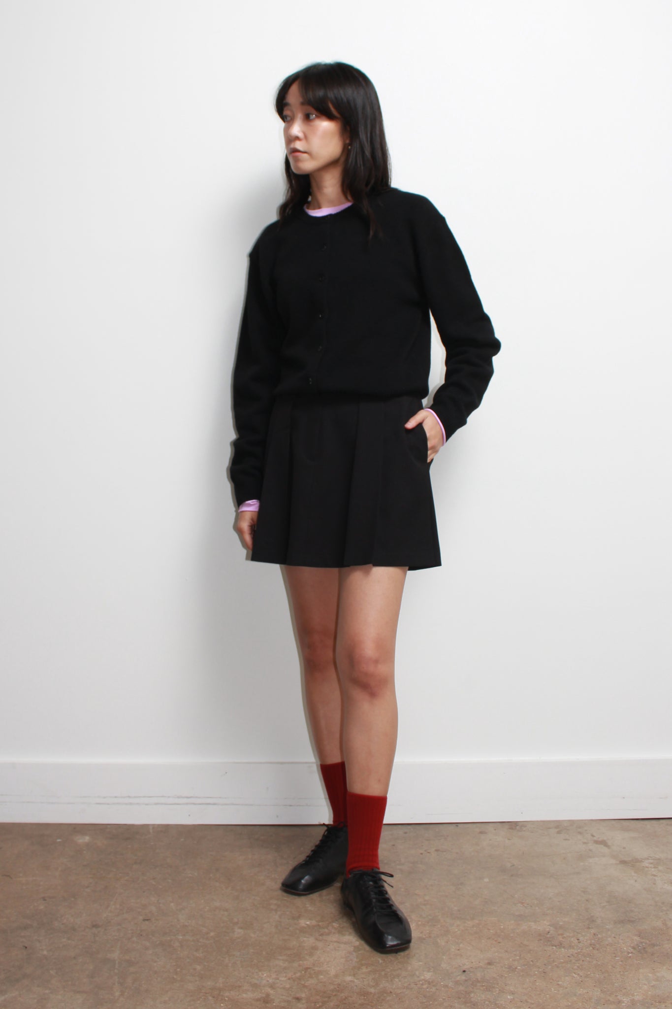 Moh Rounded Cardigan in Black