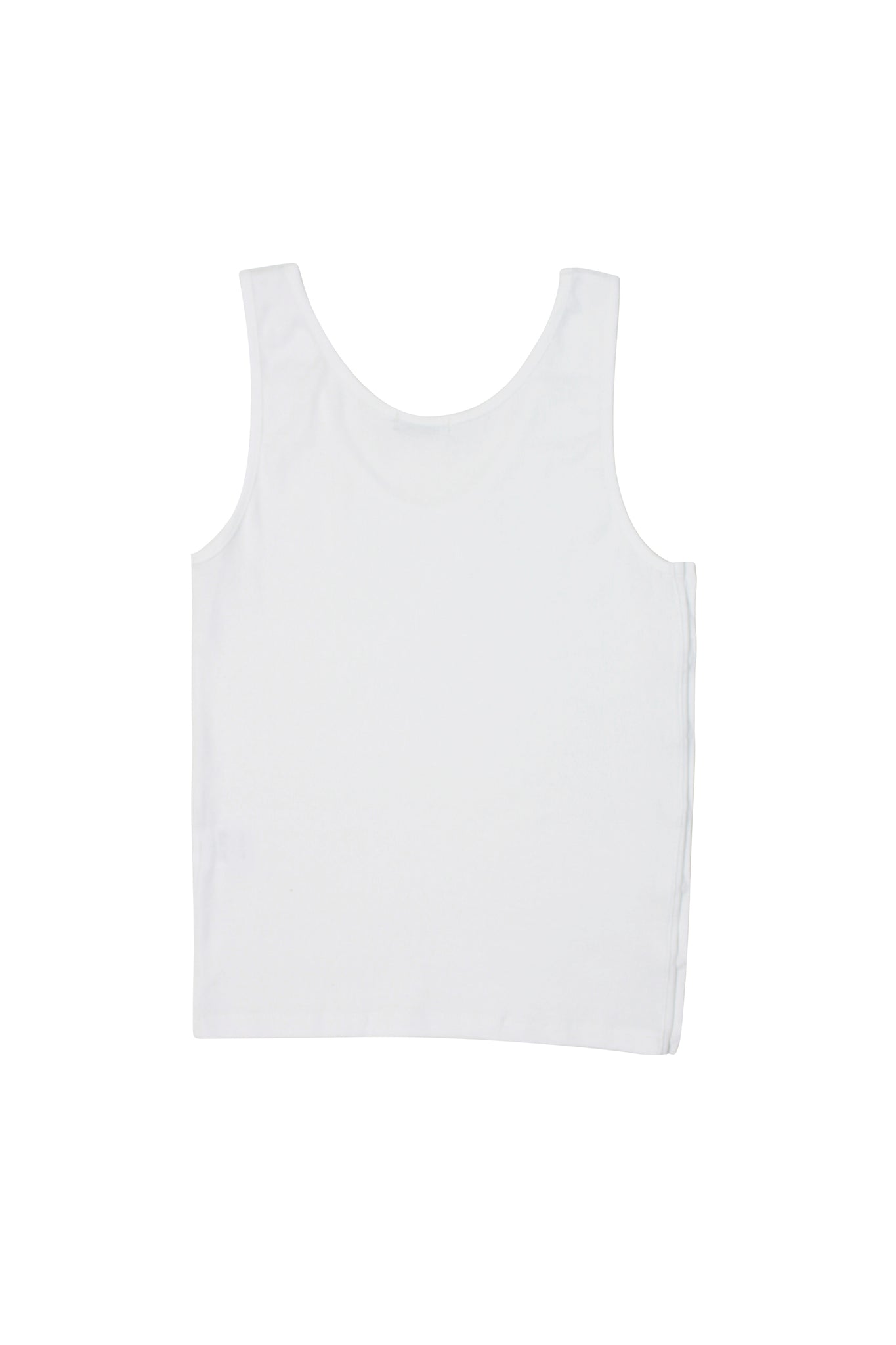 Side Button Sleeveless Top in White