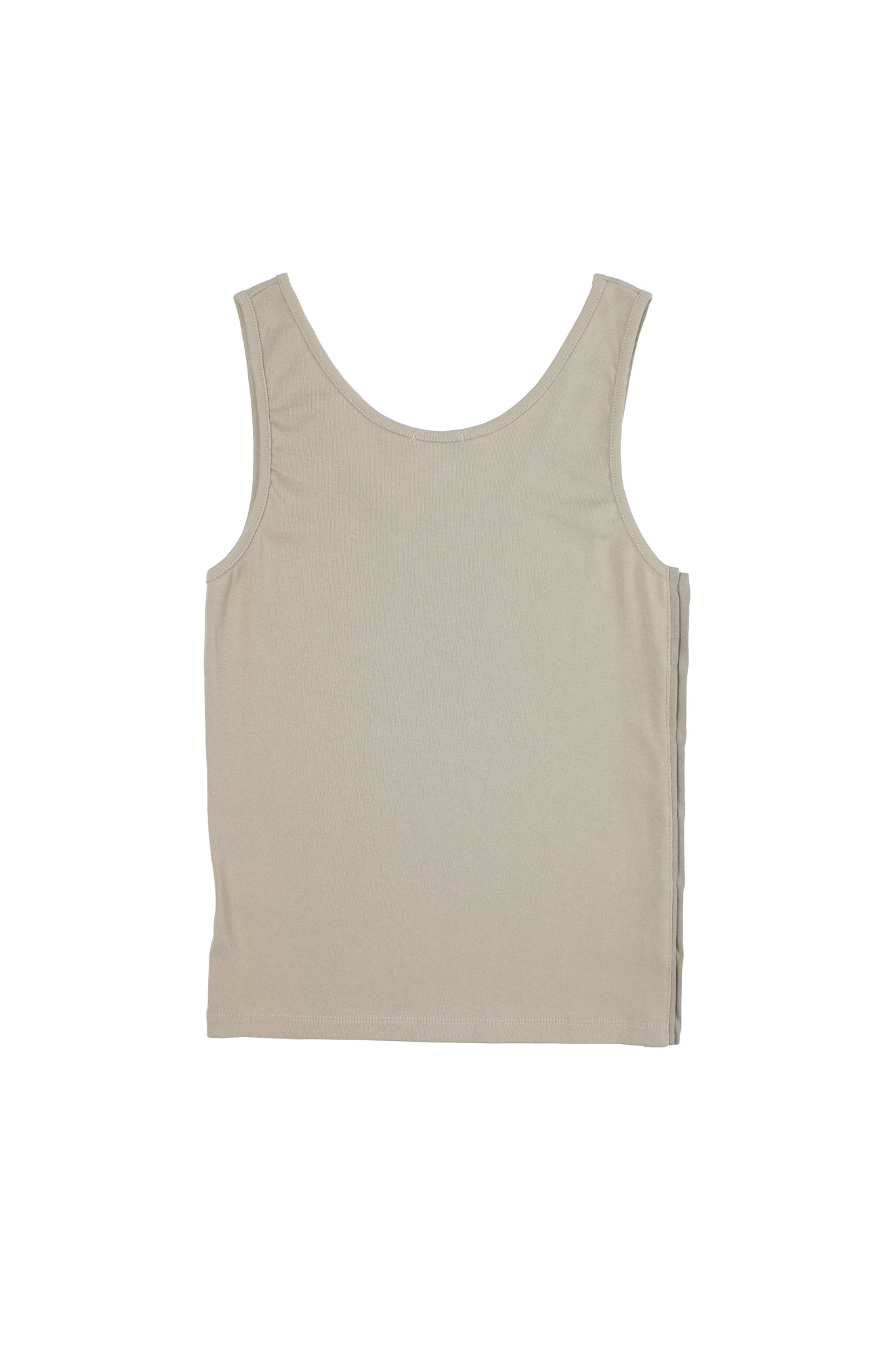 Side Button Sleeveless Top in Beige