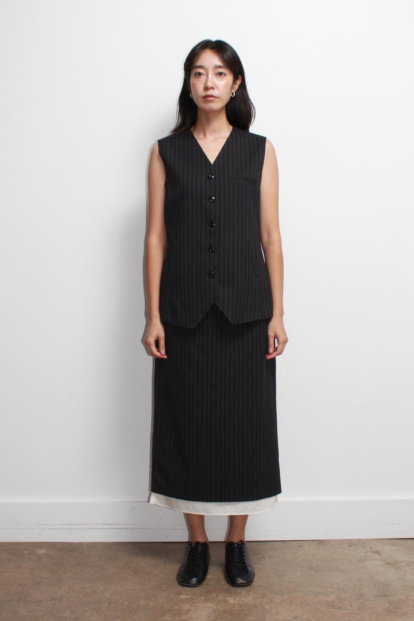 Mood Stripe Skirt in Charcoal