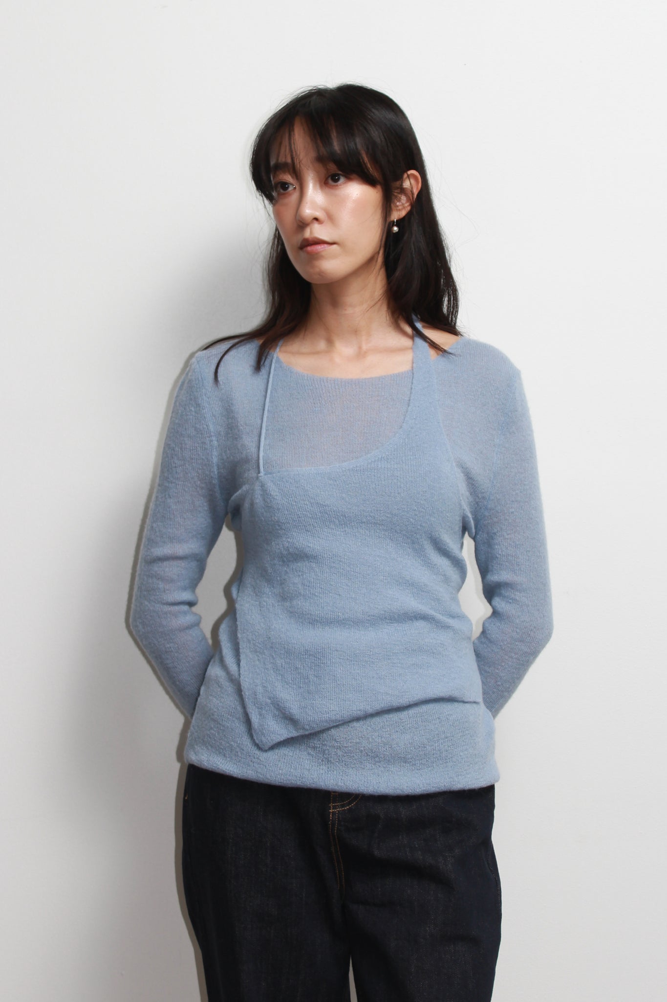 Kei Knie Vest Set in Sky blue