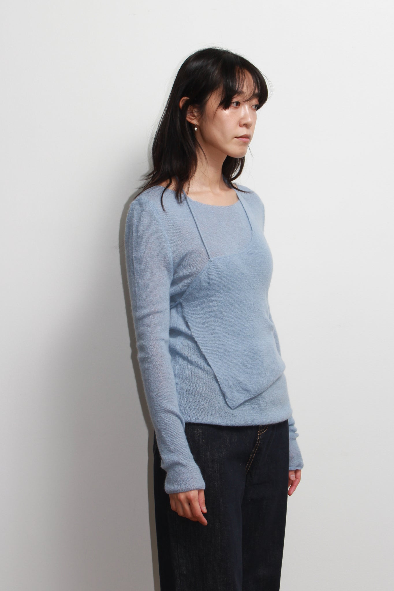 Kei Knie Vest Set in Sky blue