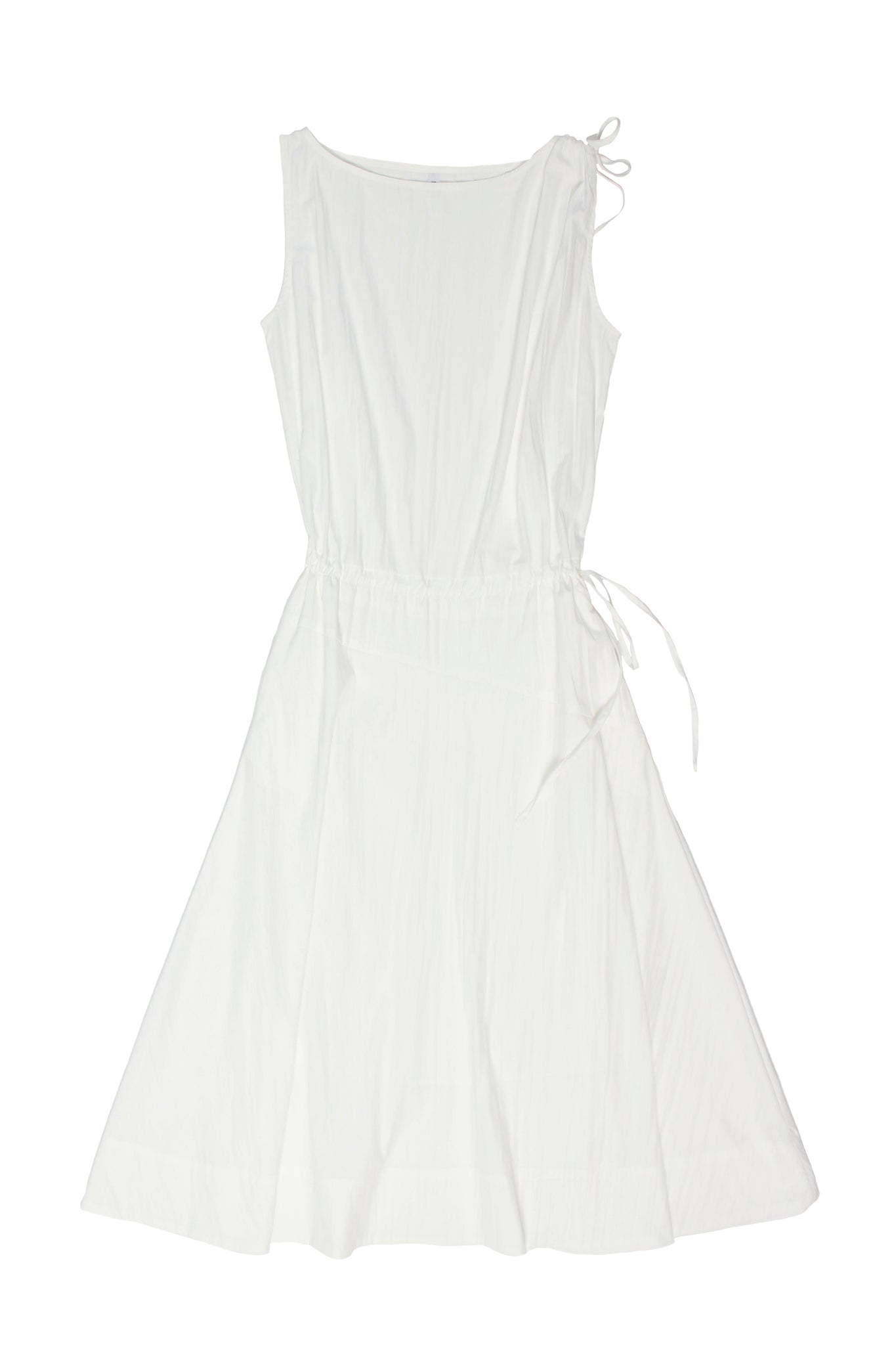Nweol Shoulder String Dress in White