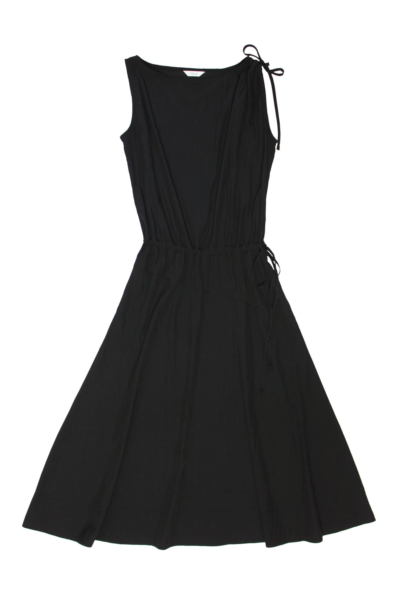 Nweol Shoulder String Dress in Black