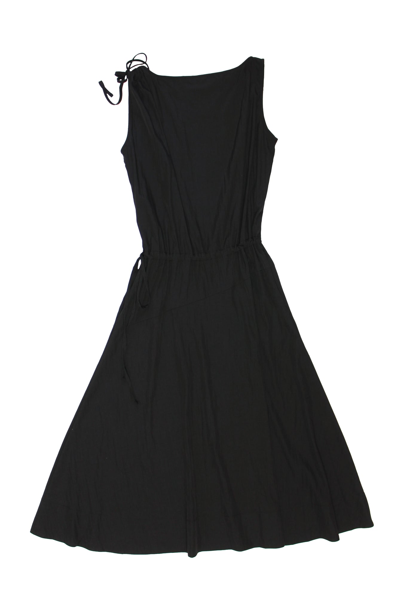 Nweol Shoulder String Dress in Black