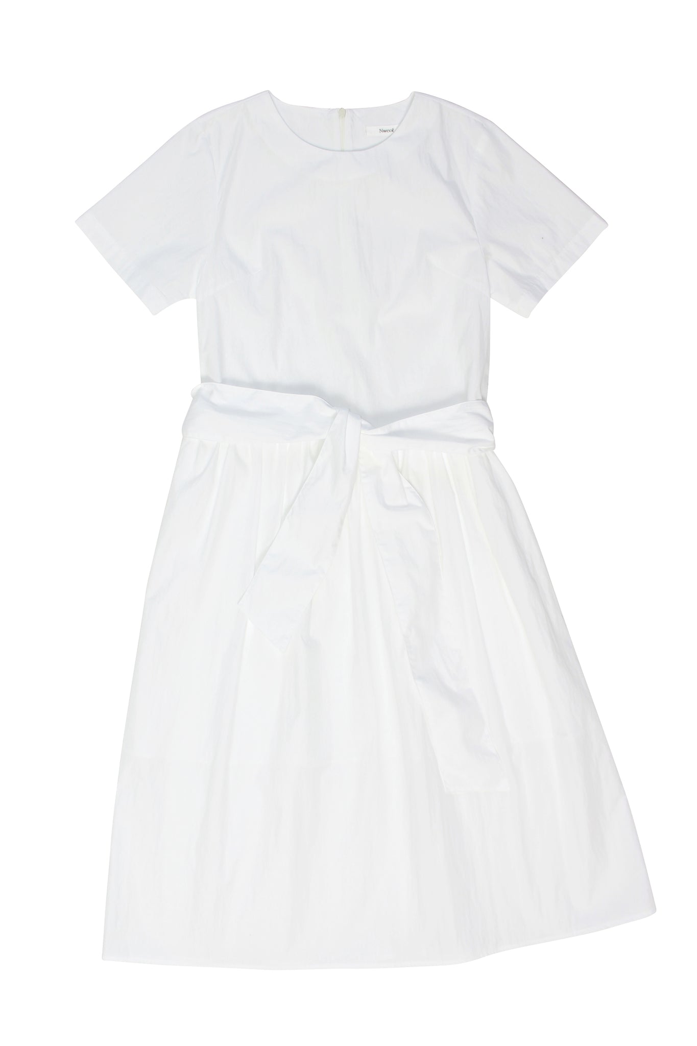 Elle Belted Dress in White