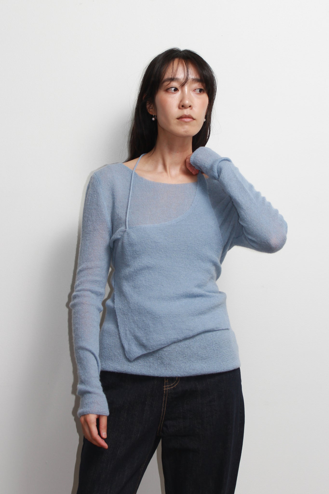 Kei Knie Vest Set in Sky blue