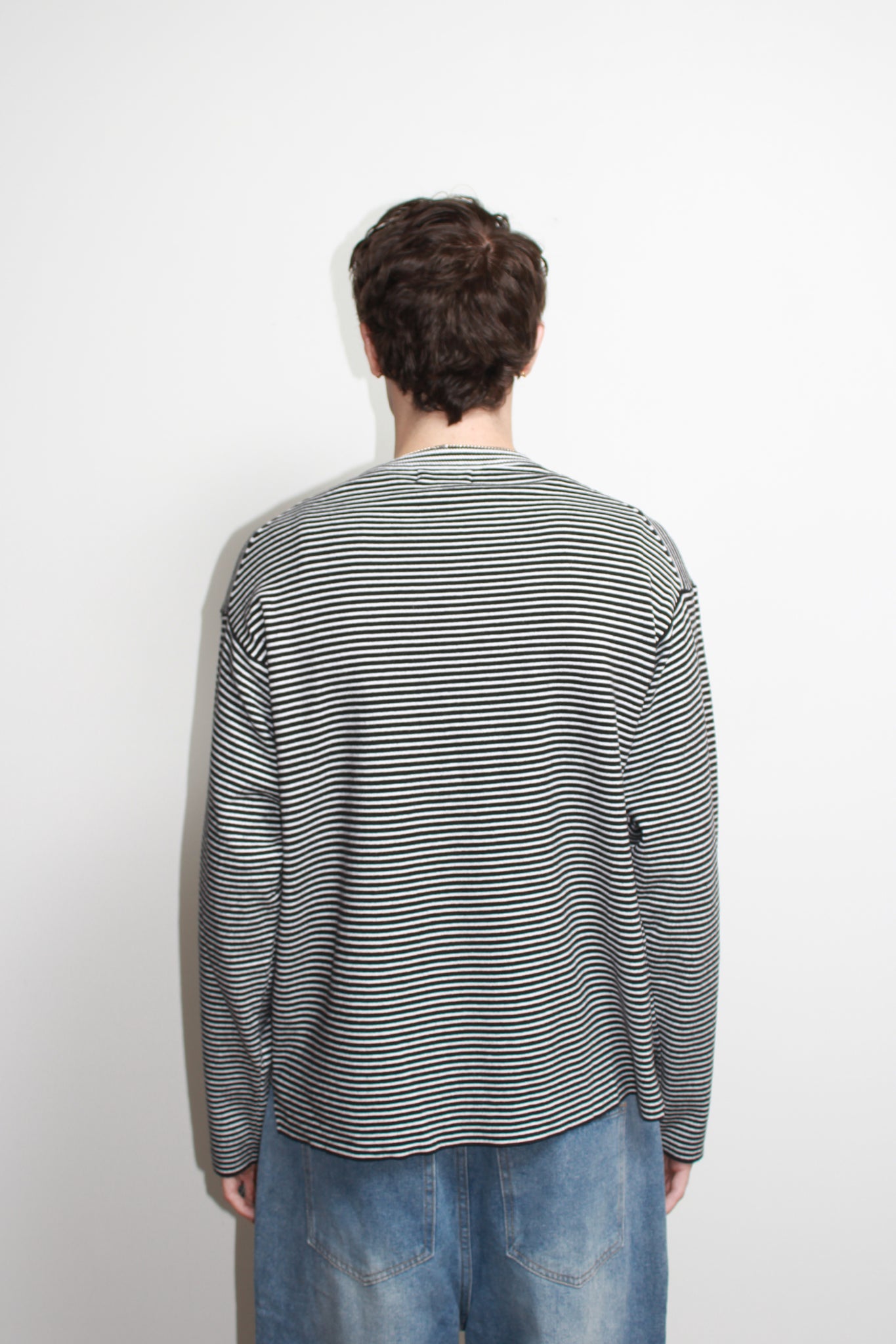 Mento Stripe Knit Top in Black