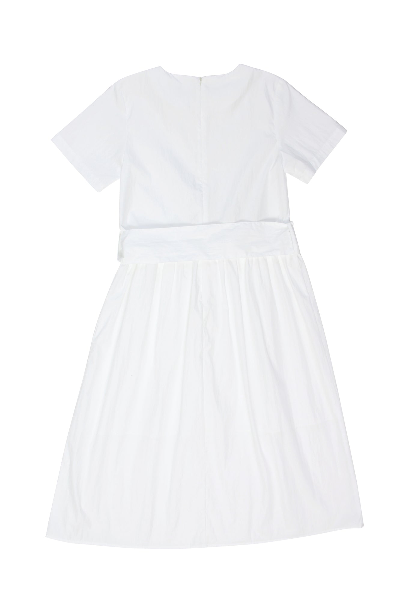 Elle Belted Dress in White