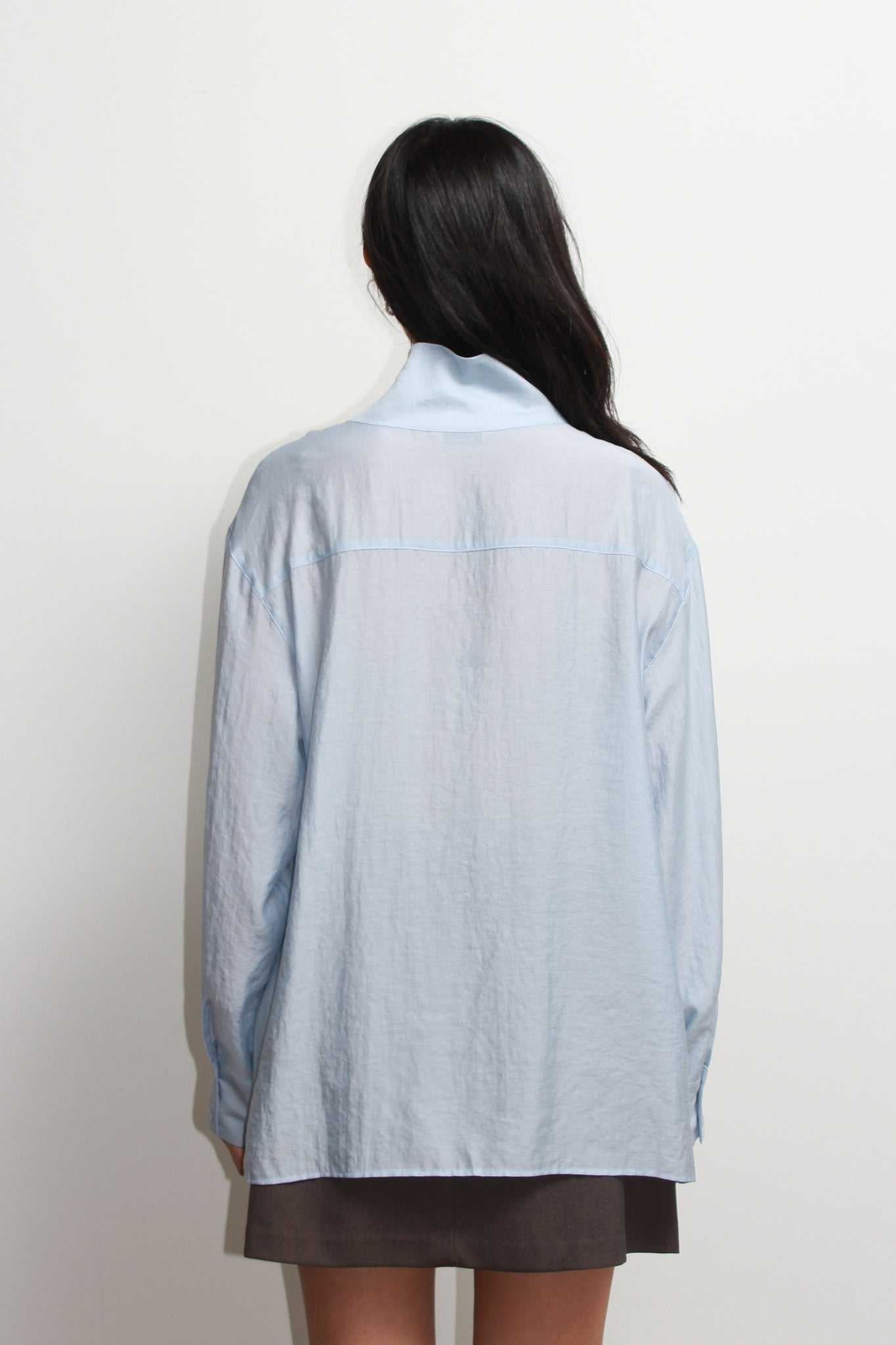 Lake Mockneck Scarf Shirt in Sky Blue