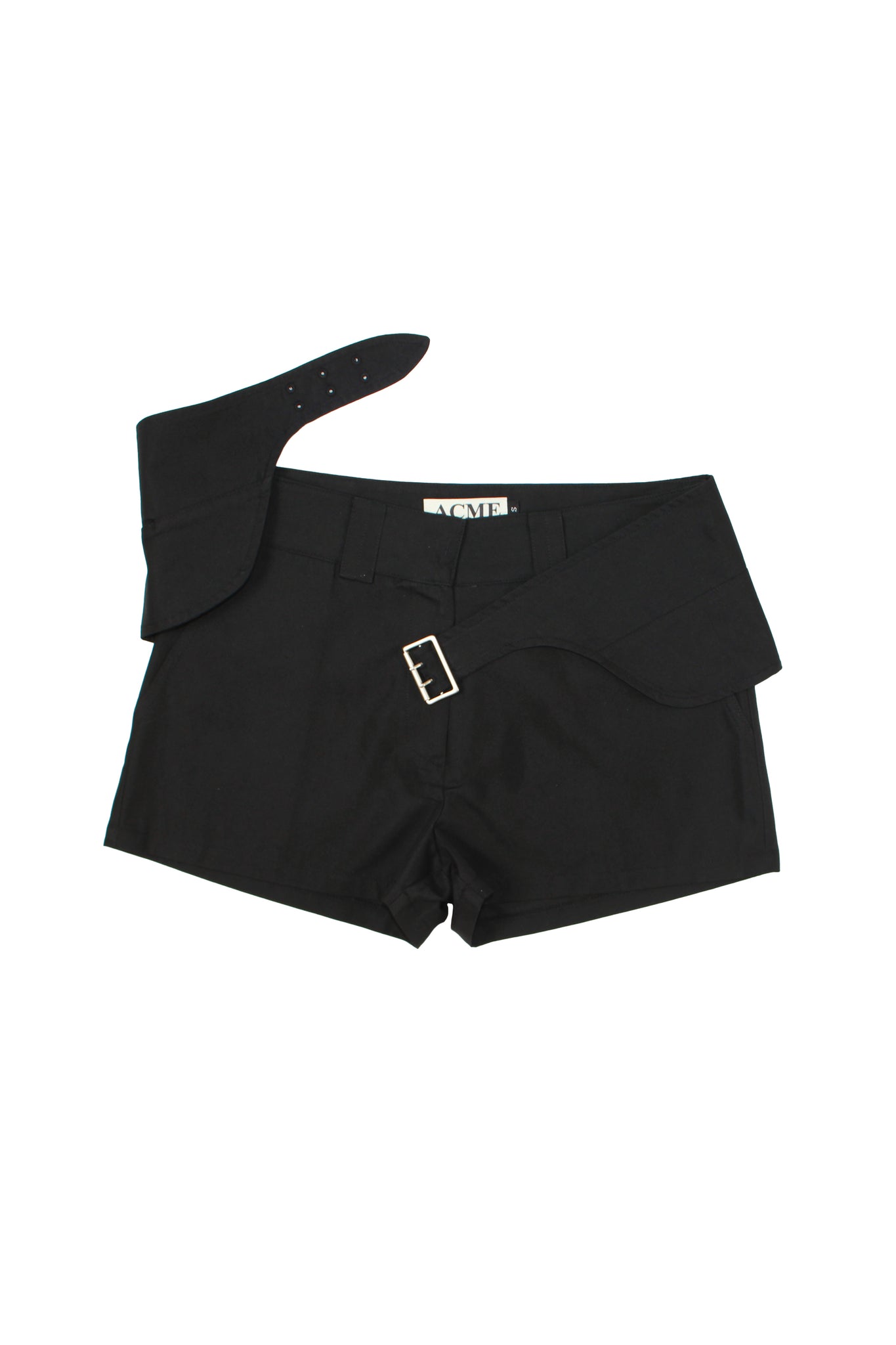 Paints Wrap Belt Shorts in Black