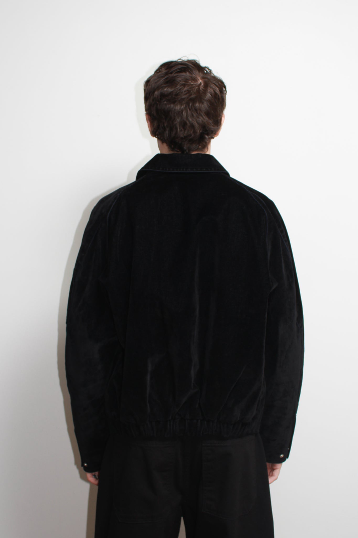 Tate Velvet Denim Jacket in Black