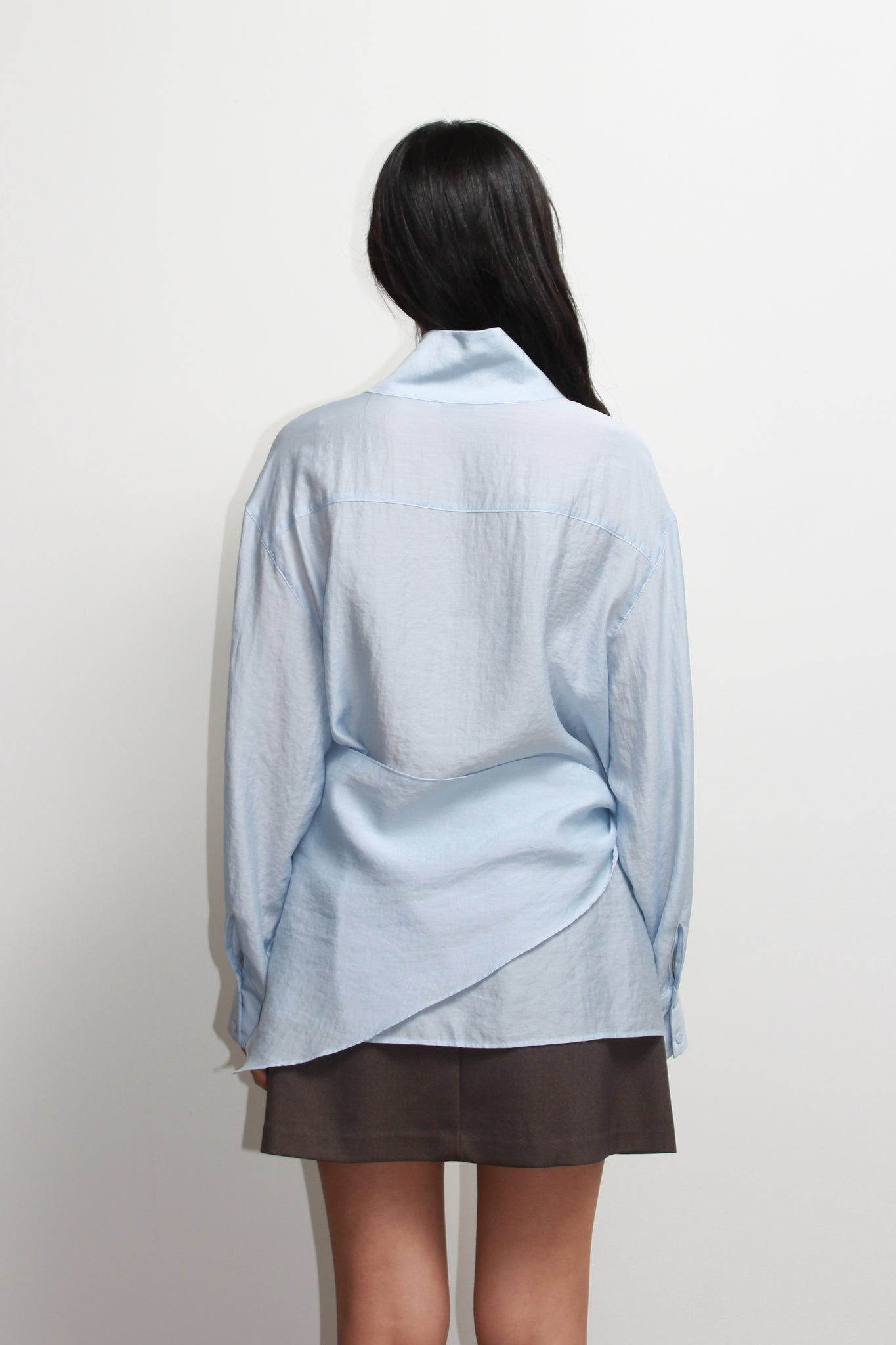 Lake Mockneck Scarf Shirt in Sky Blue