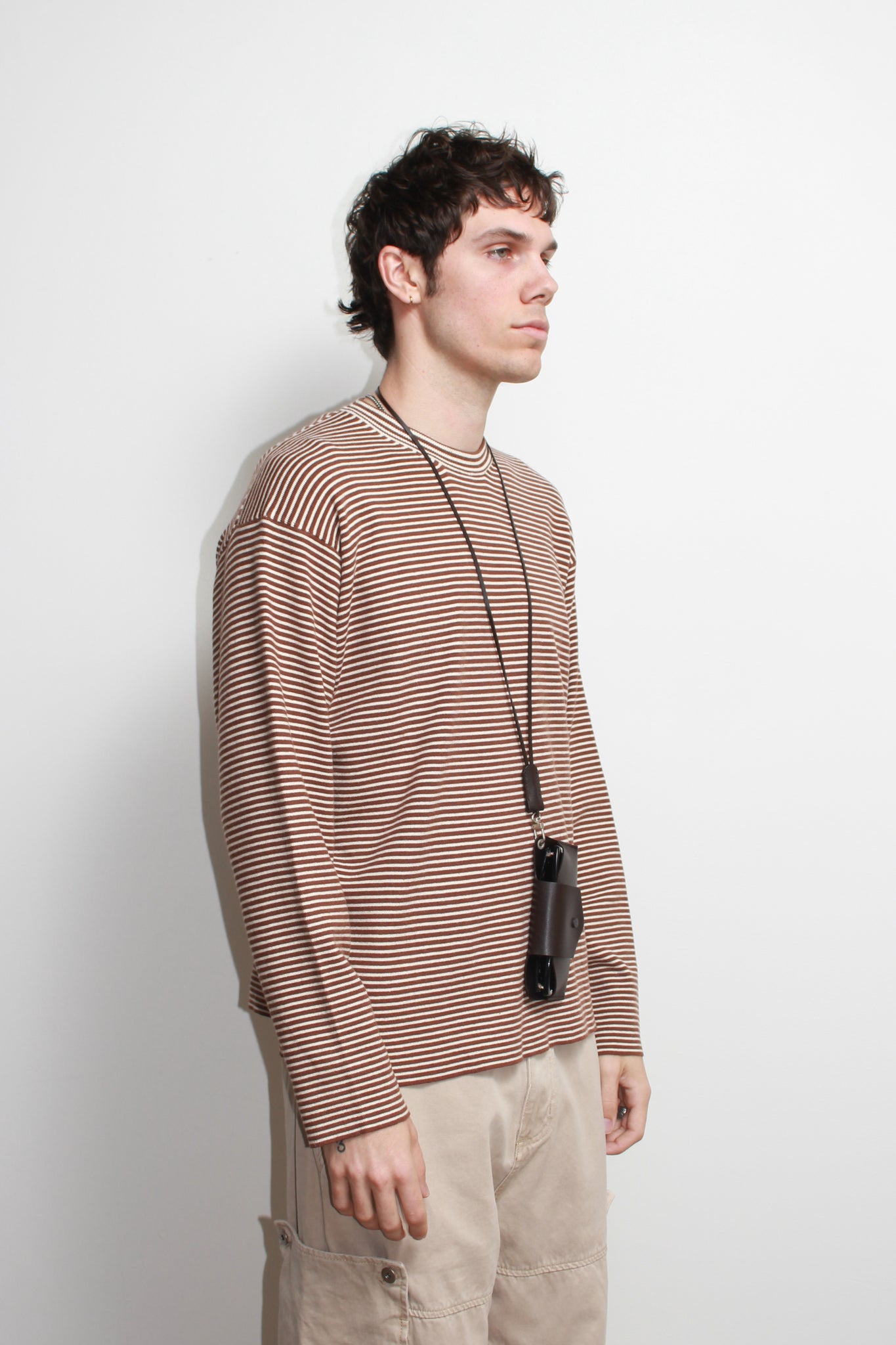 Mento Stripe Knit Top in Brick