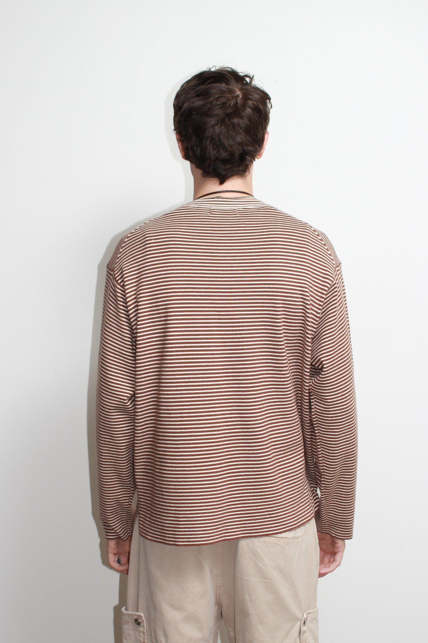 Mento Stripe Knit Top in Brick
