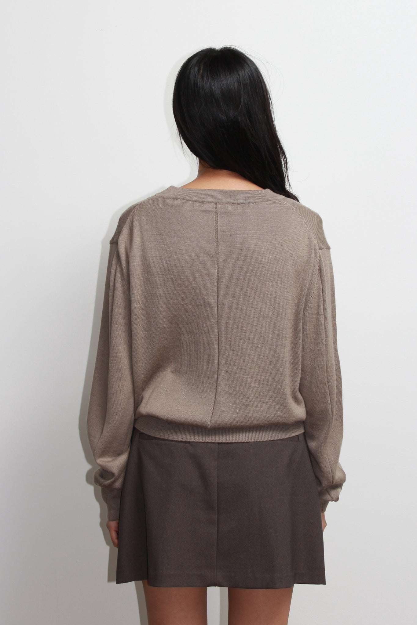Koi Deep V-neck Knit Top in Mocha