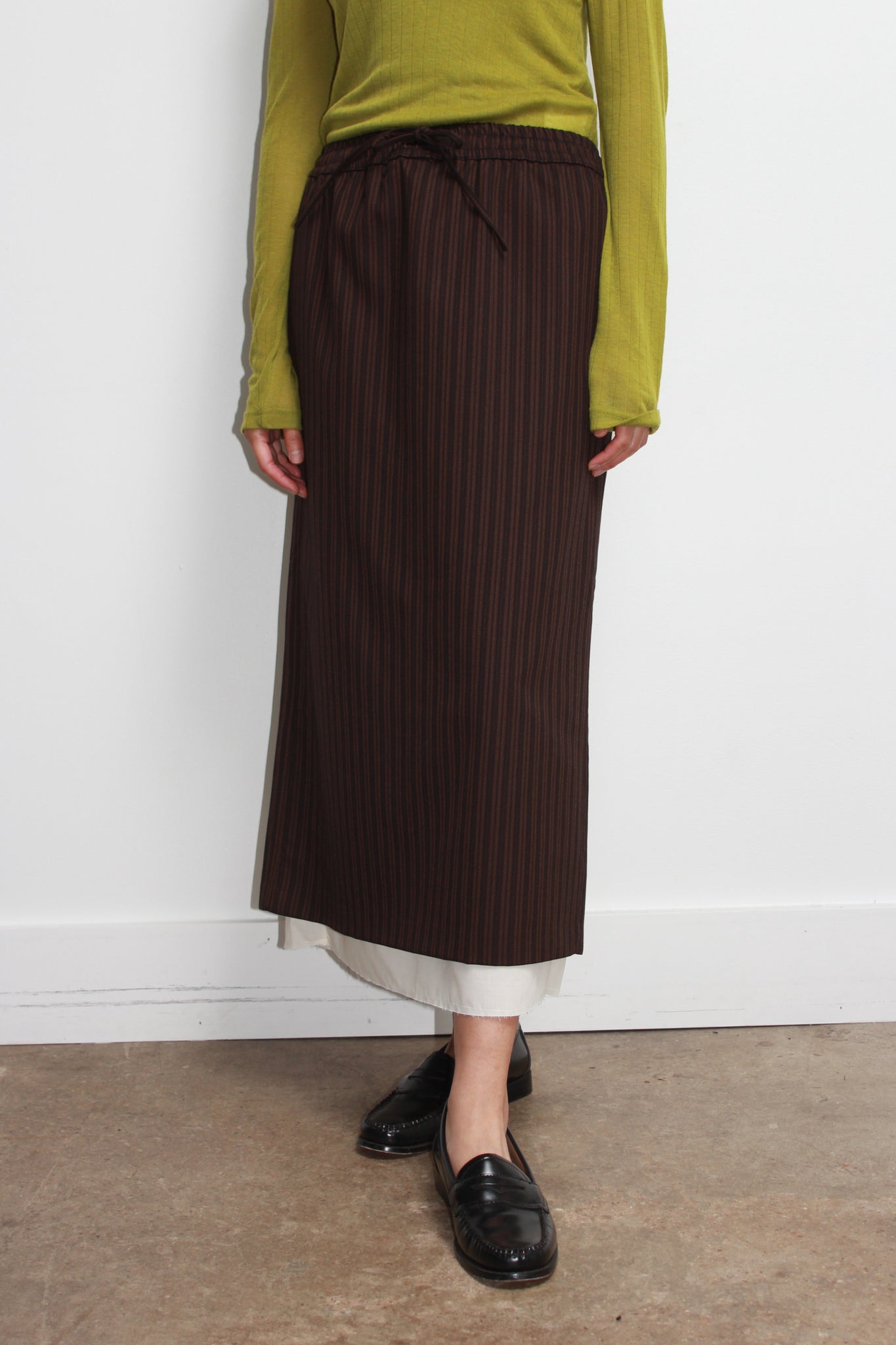 Mood Stripe Skirt in Brown