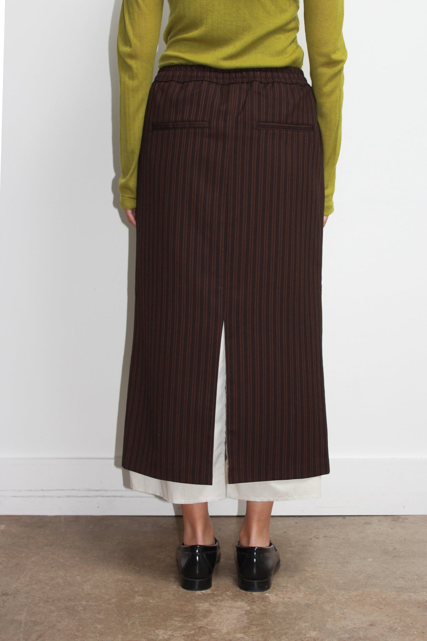 Mood Stripe Skirt in Brown