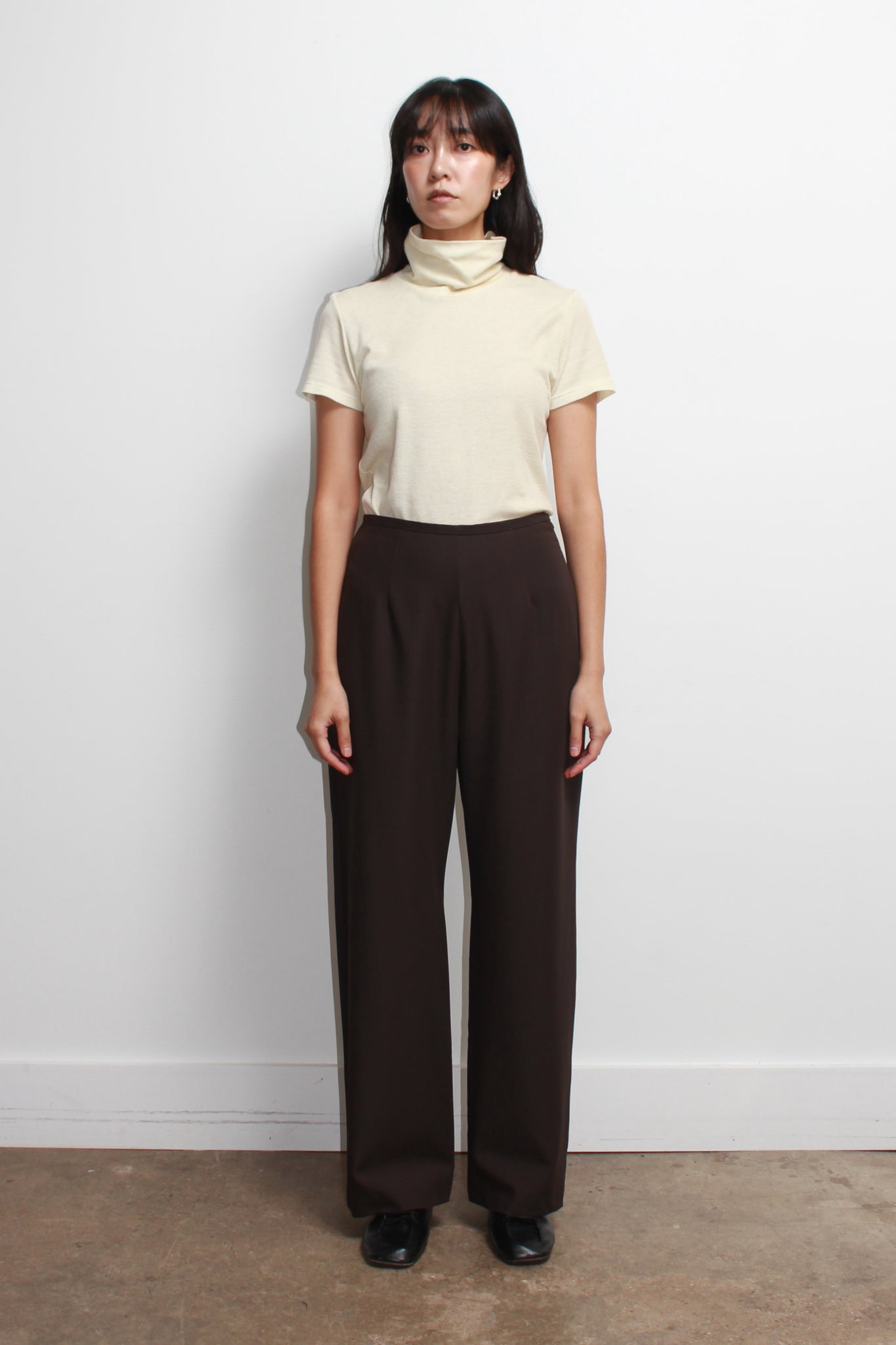 Tei Pleats Wrap Skirt Pants in Chocolate