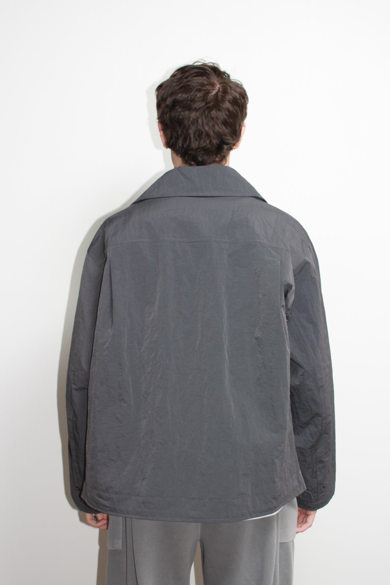 Three Way Oversized Rider Jacket in Charcoal