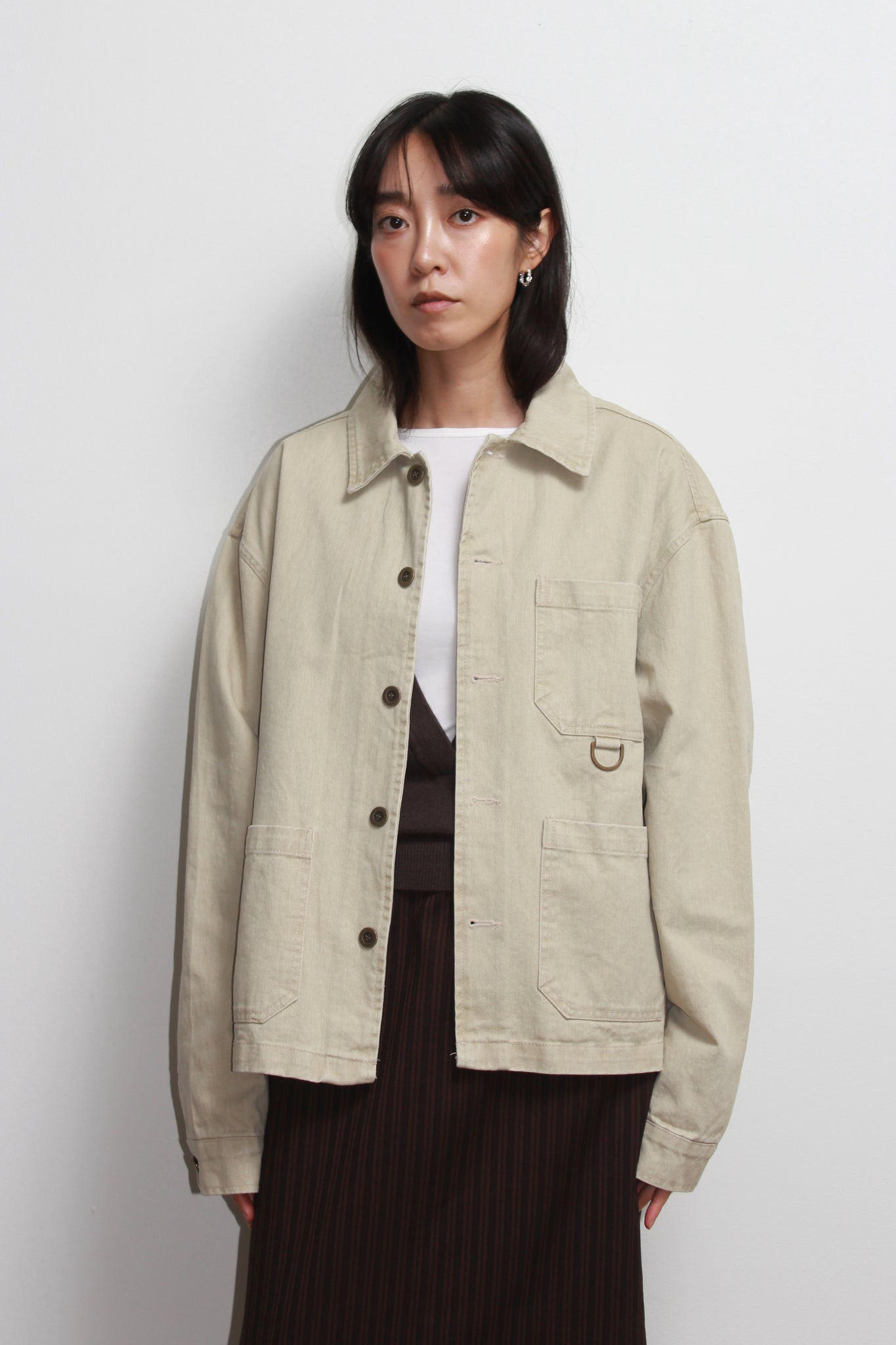 Remain D Crop Jacket in Beige