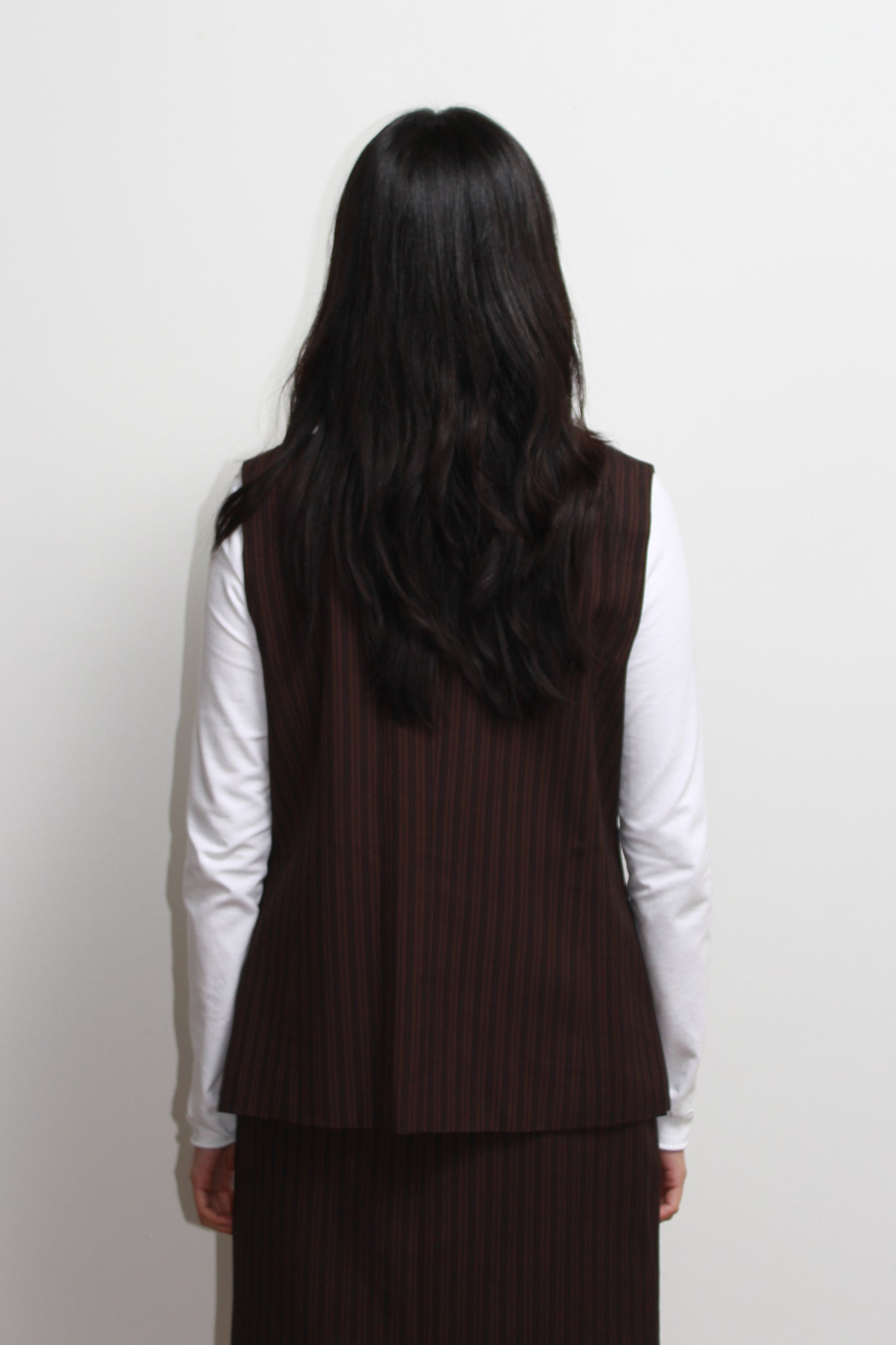 Mood Stripe Vest in Brown