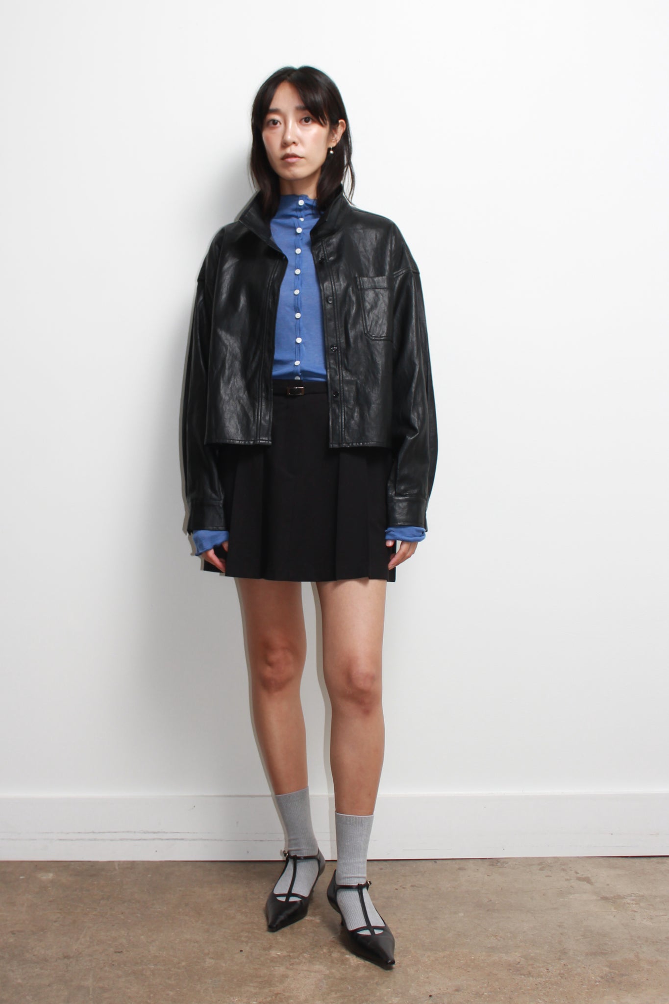 MELO Crop leather Shirket