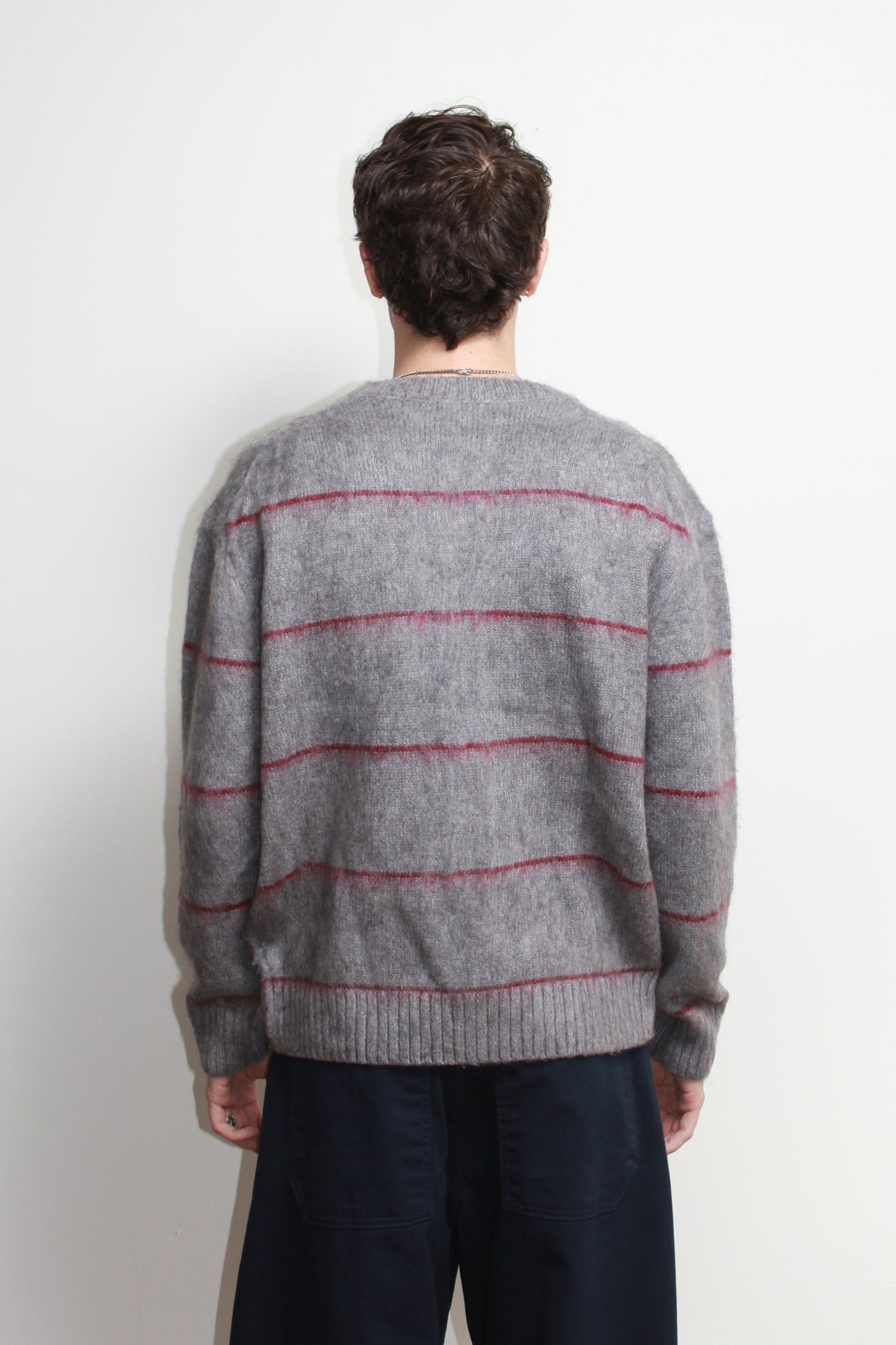 Lie Stripe Cardigan in Grey