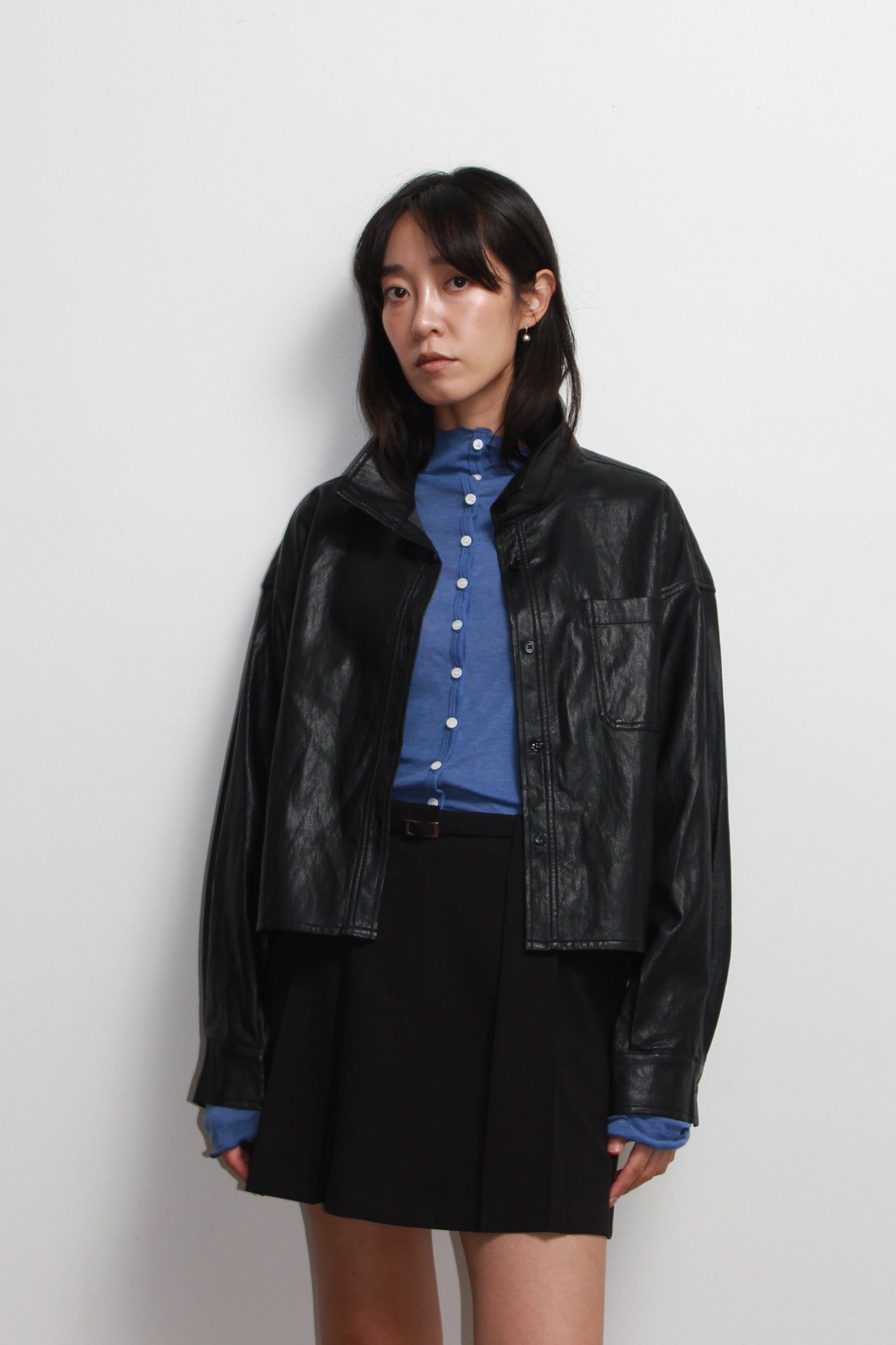 MELO Crop leather Shirket