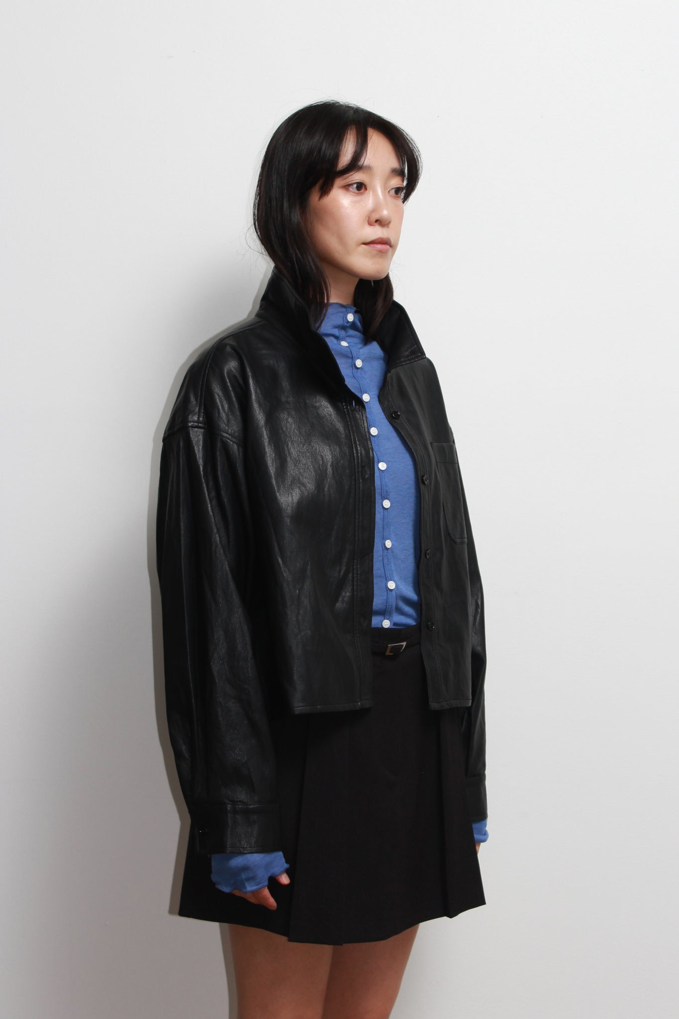 MELO Crop leather Shirket