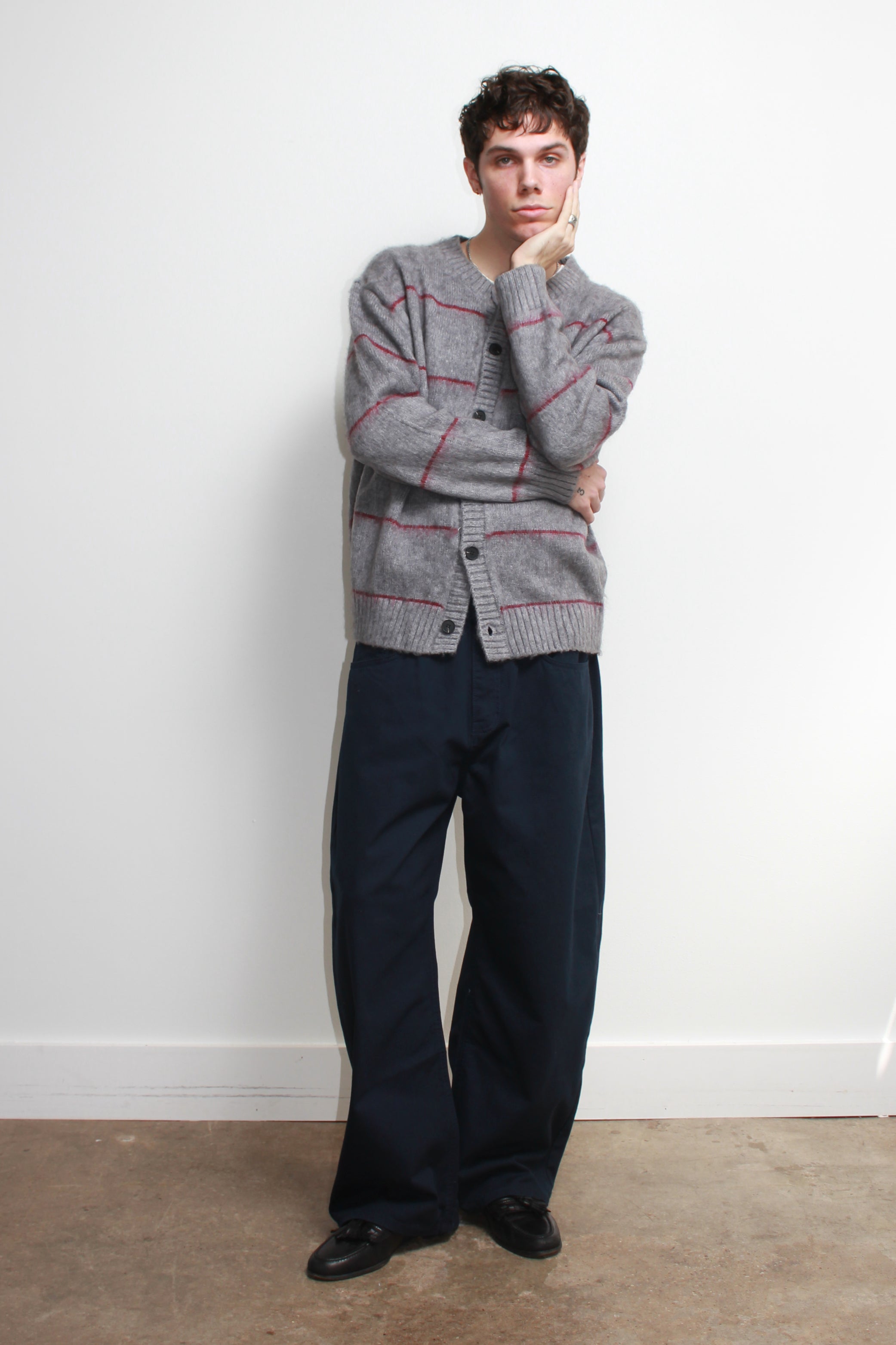 Lie Stripe Cardigan in Grey – Jowa.shop