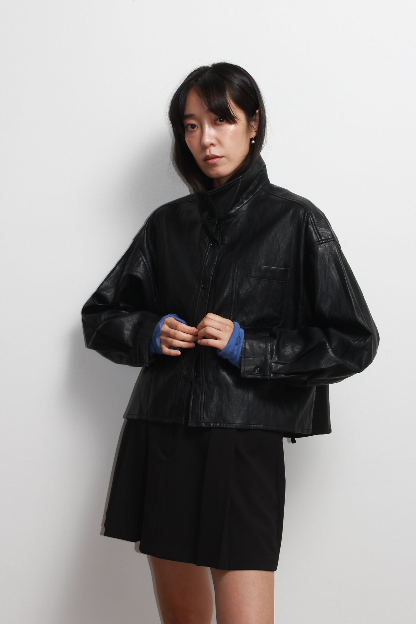 MELO Crop leather Shirket