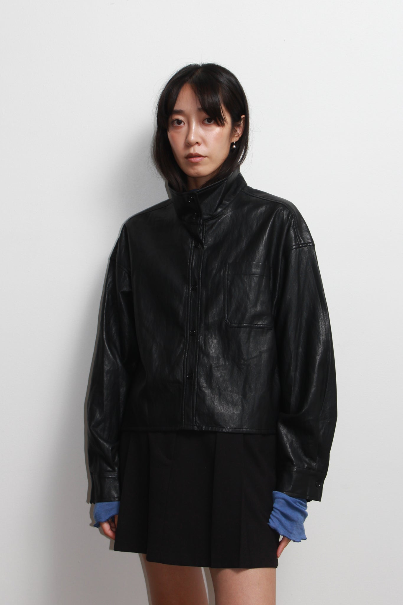 MELO Crop leather Shirket