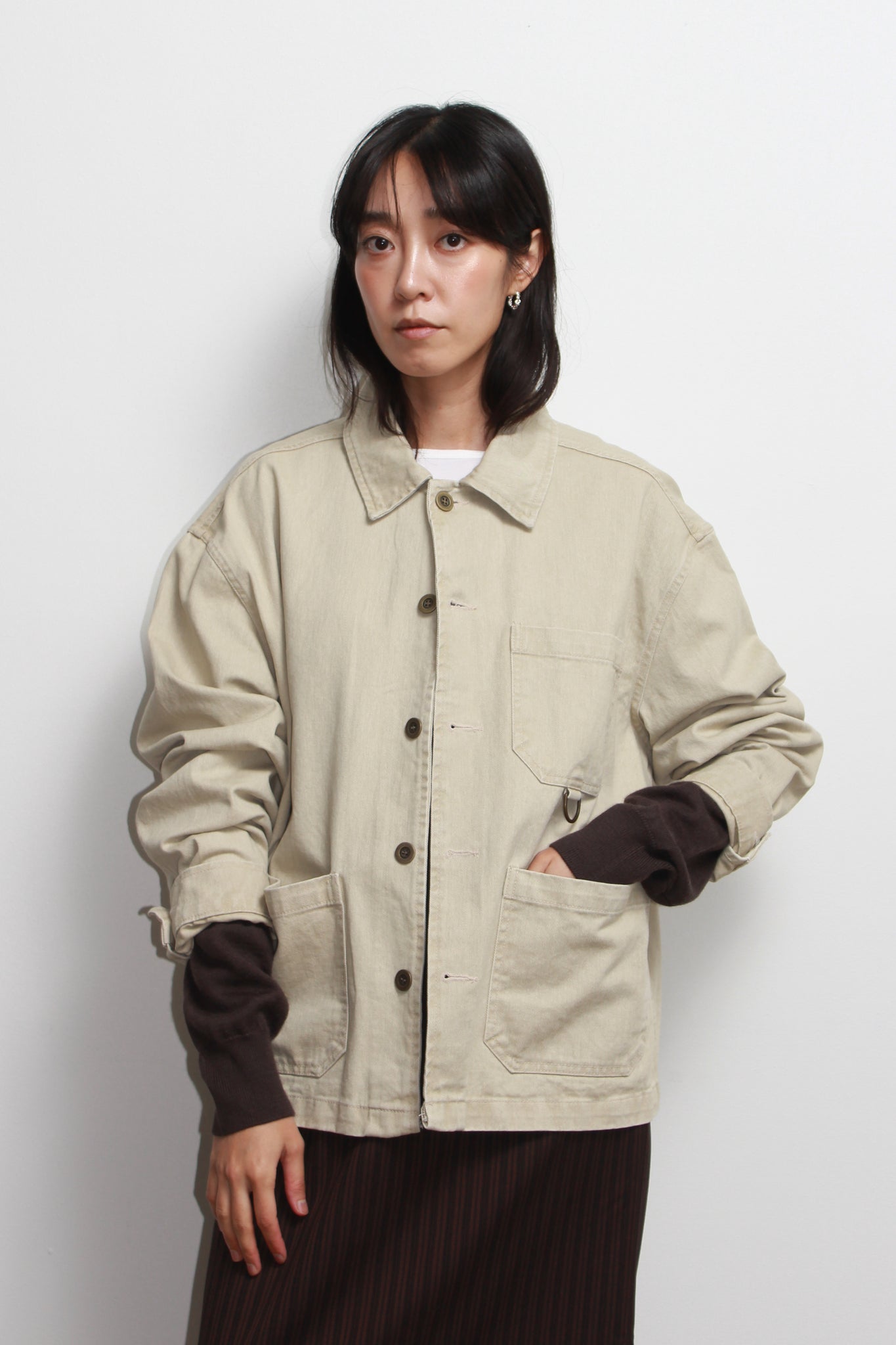 Remain D Crop Jacket in Beige