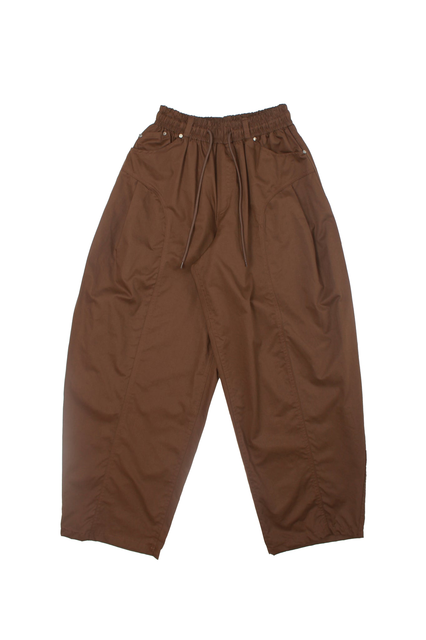 Settle Curved Barrel Leg Pant in Brown